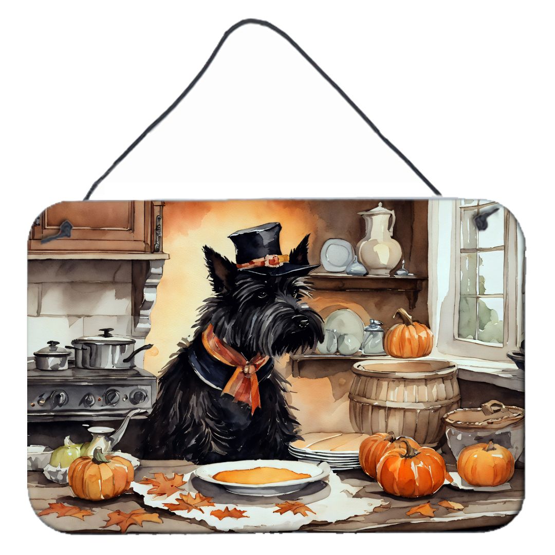 NEW Scottish Terrier Fall Kitchen Pumpkins Wall or Door Hanging Prints Aluminum Metal Sign Kitchen Wall Bar Bathroom Plaque Home