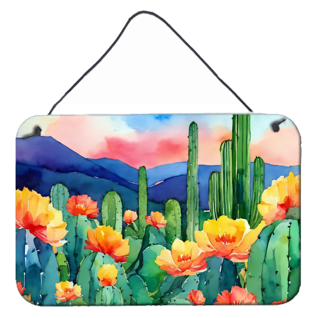 NEW Arizona Saguaro Cactus Blossom in Watercolor Wall or Door Hanging Prints Aluminum Metal Sign Kitchen Wall Bar Bathroom Plaqu