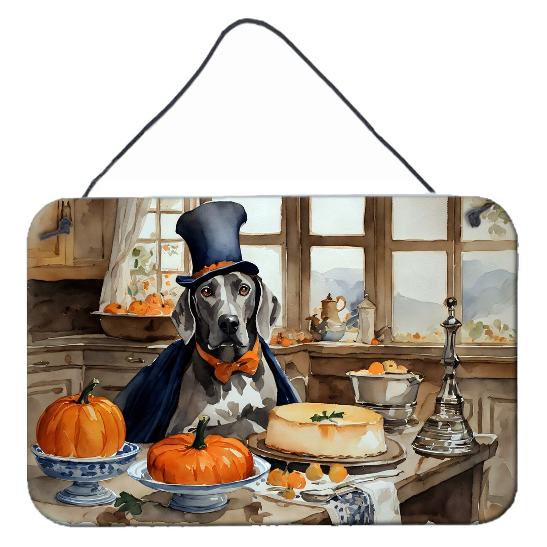 NEW Weimaraner Fall Kitchen Pumpkins Wall or Door Hanging Prints Aluminum Metal Sign Kitchen Wall Bar Bathroom Plaque Home Decor