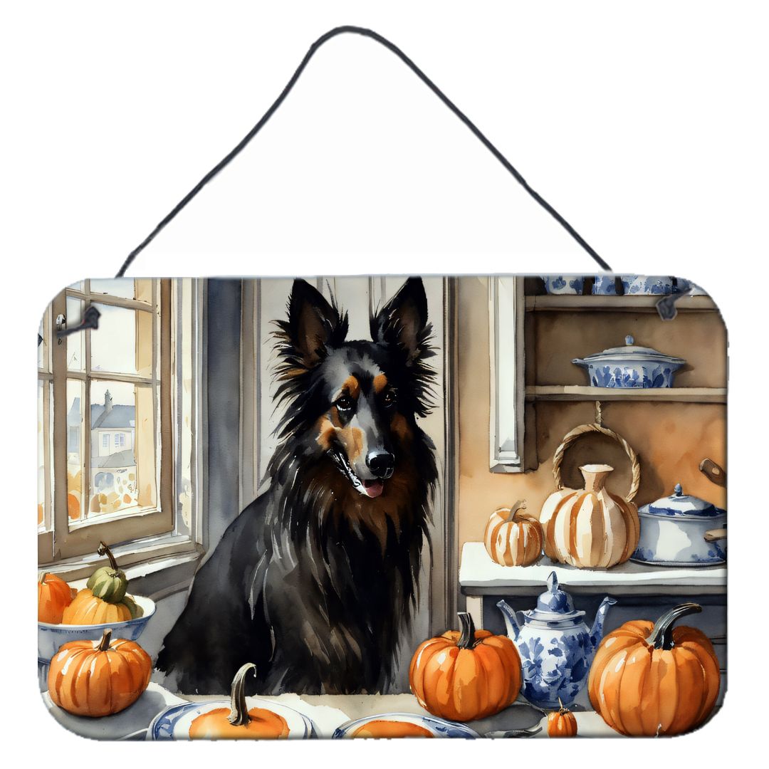 NEW Belgian Sheepdog Fall Kitchen Pumpkins Wall or Door Hanging Prints Aluminum Metal Sign Kitchen Wall Bar Bathroom Plaque Home