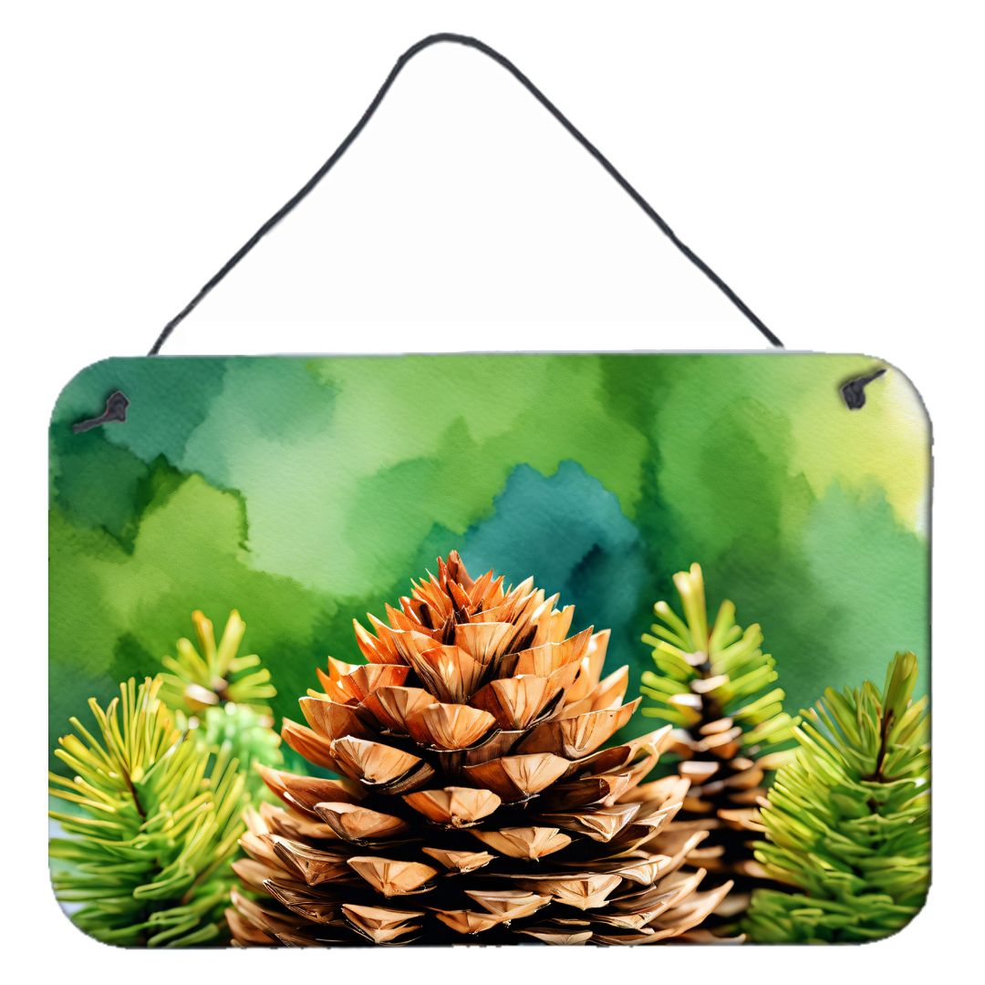 NEW Maine White Pine Cone and Tassels in Watercolor Wall or Door Hanging Prints Aluminum Metal Sign Kitchen Wall Bar Bathroom Pl