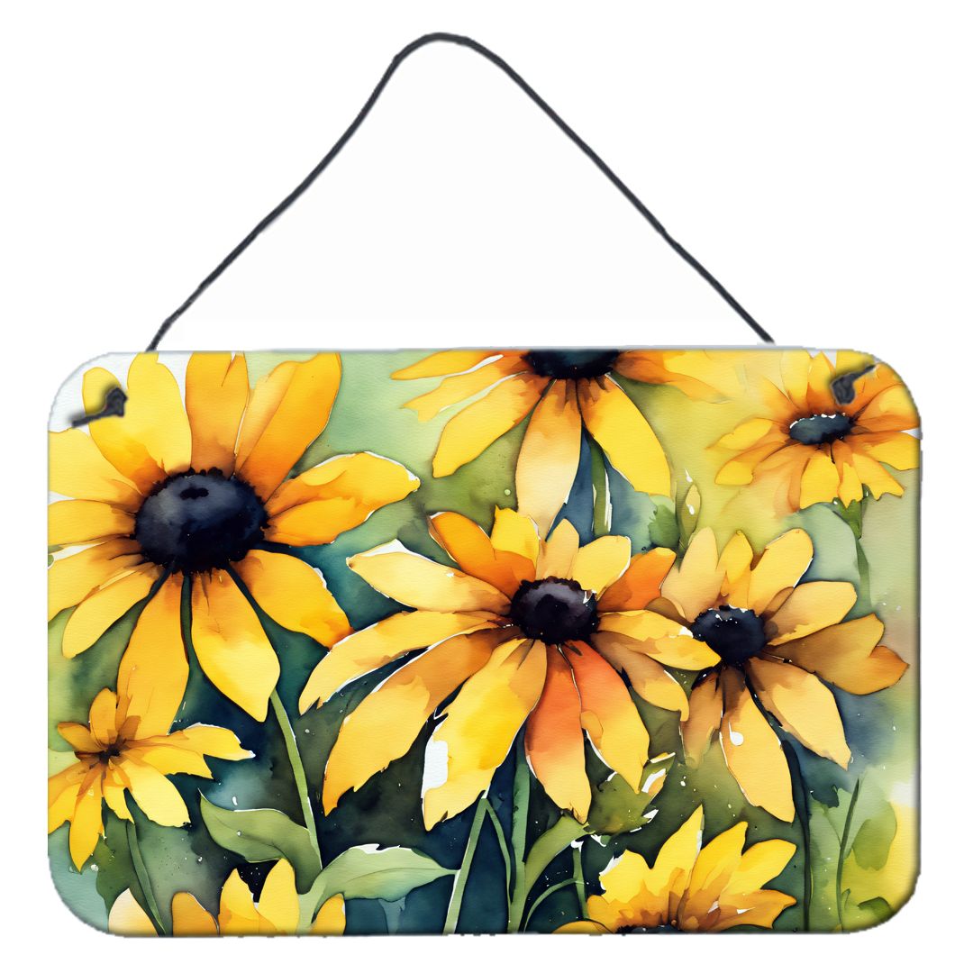 NEW Maryland Black-Eyed Susans in Watercolor Wall or Door Hanging Prints Aluminum Metal Sign Kitchen Wall Bar Bathroom Plaque Ho