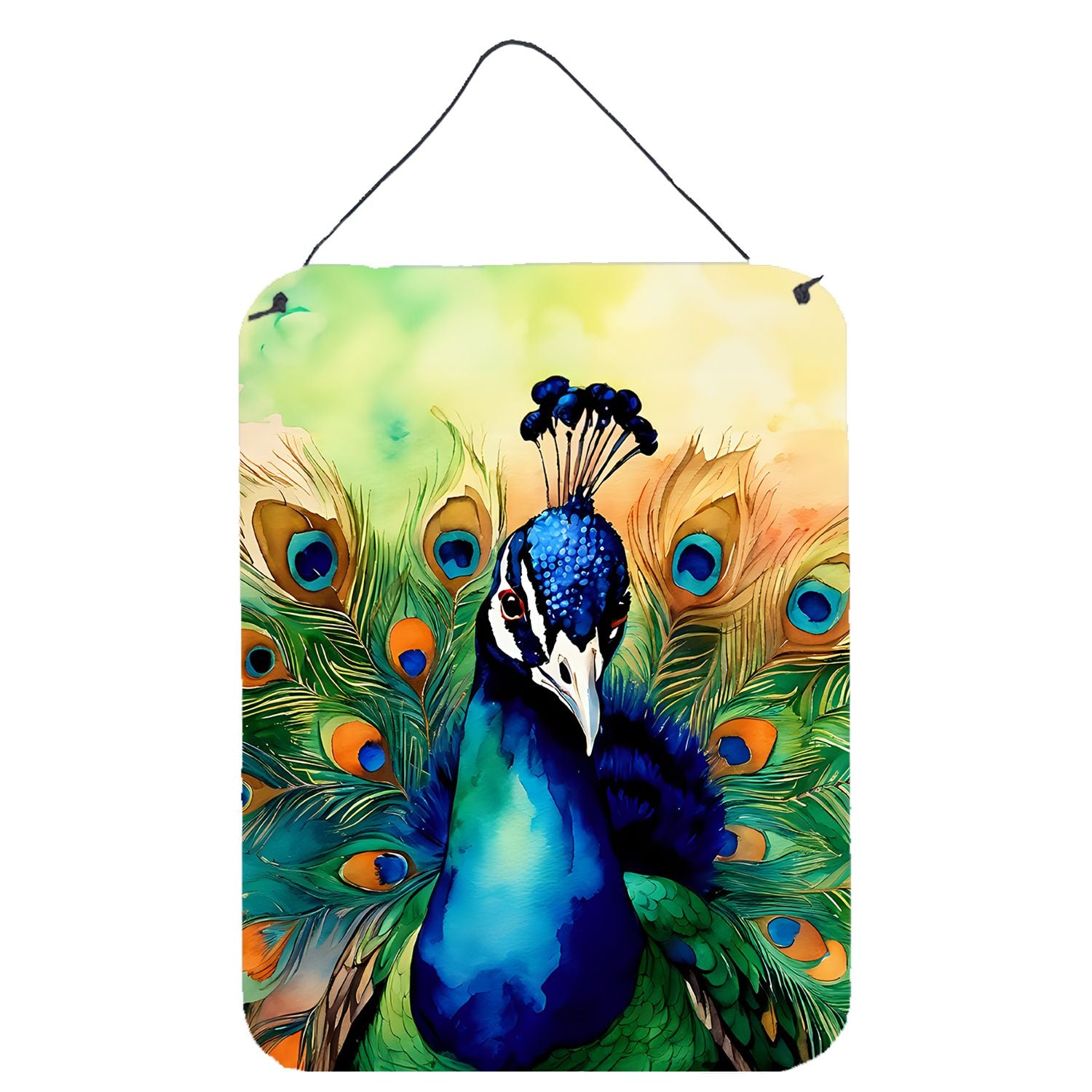 NEW Peacock Wall or Door Hanging Prints Aluminum Metal Sign Kitchen Wall Bar Bathroom Plaque Home Decor Front Door Plaque, 12x16