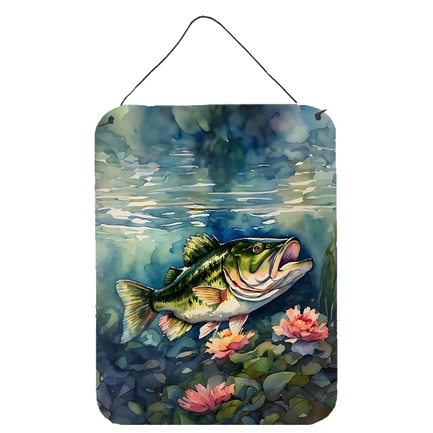 NEW Largemouth Bass Wall or Door Hanging Prints Aluminum Metal Sign Kitchen Wall Bar Bathroom Plaque Home Decor Front Door Plaqu