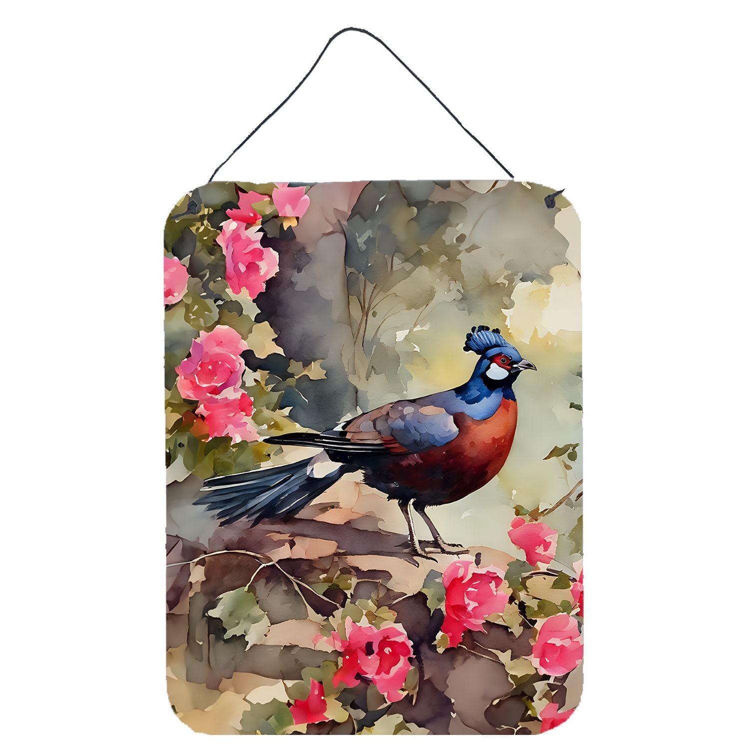 NEW Pheasant Wall or Door Hanging Prints Aluminum Metal Sign Kitchen Wall Bar Bathroom Plaque Home Decor Front Door Plaque, 12x1