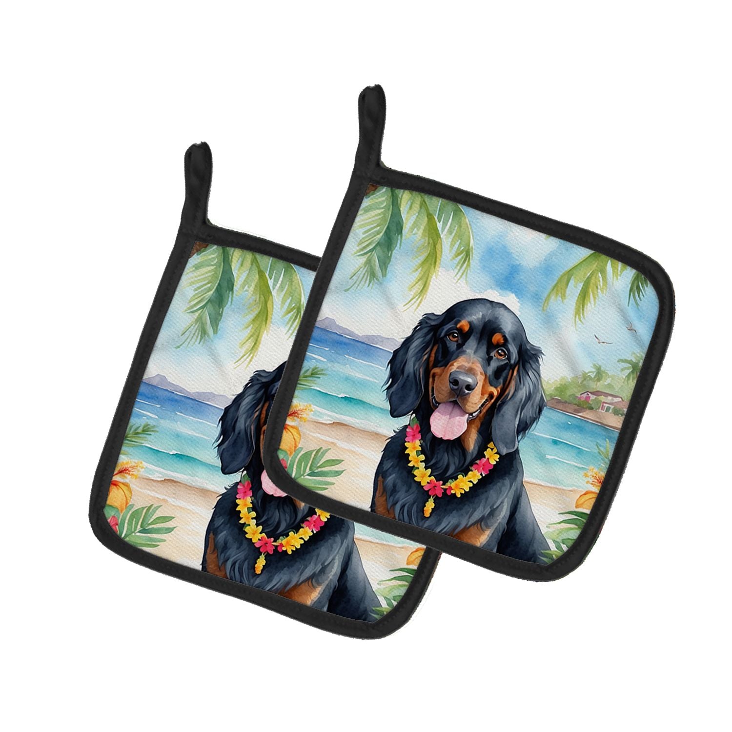 Gordon Setter Luau Pair of Pot Holders Kitchen Heat Resistant Pot Holders Sets Oven Hot Pads for Cooking Baking BBQ, 7 1/2 x 7 1