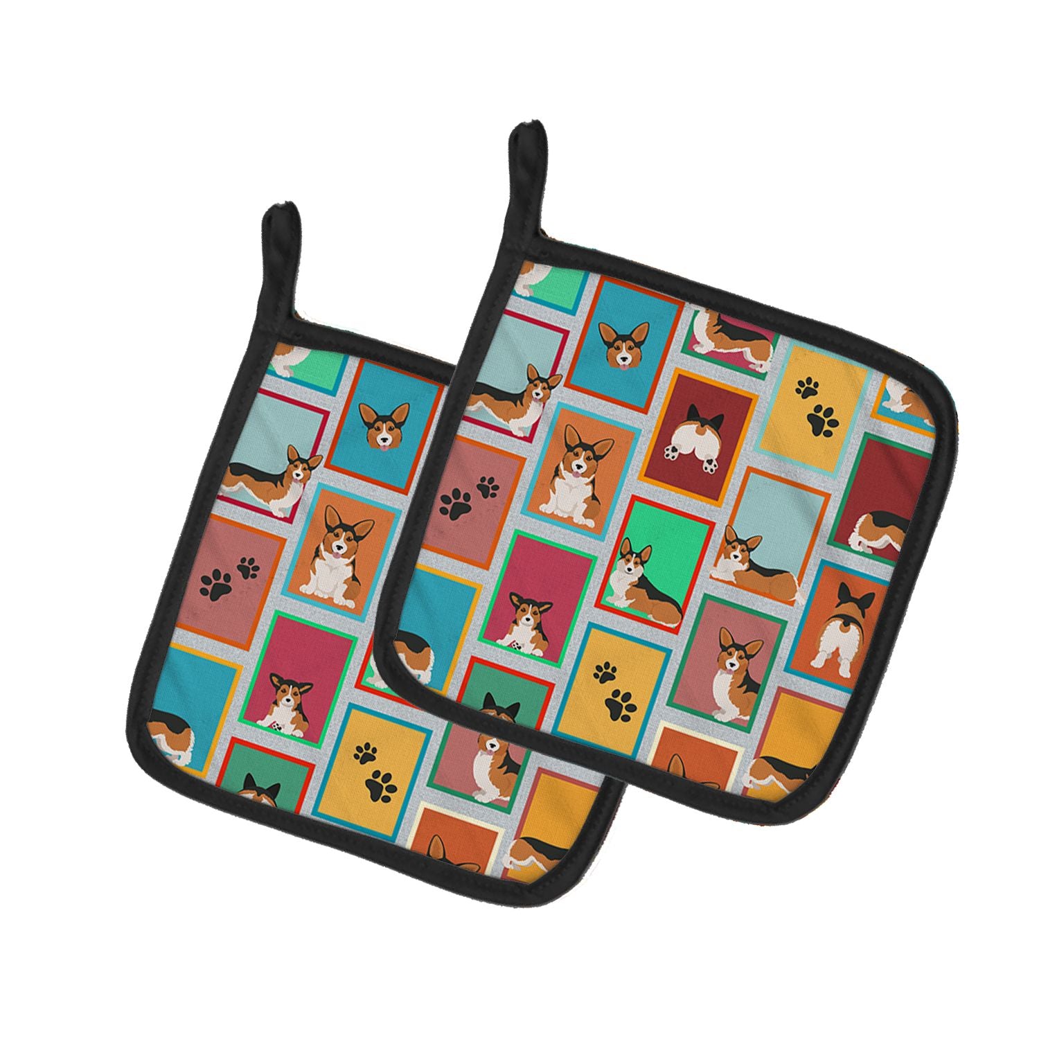 Lots of Sable Pembroke Corgi Pair of Pot Holders Kitchen Heat Resistant Pot Holders Sets Oven Hot Pads for Cooking Baking BBQ, 7