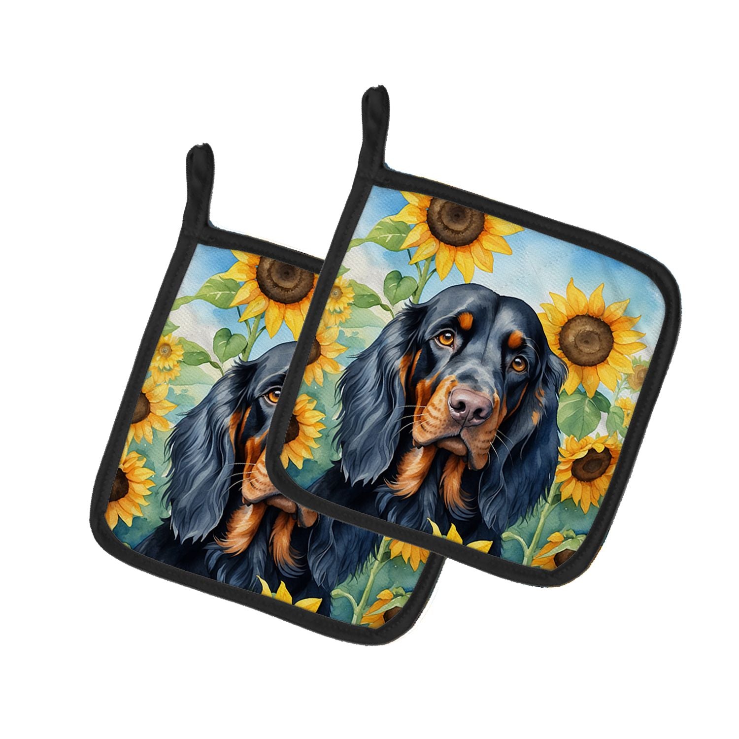 Gordon Setter in Sunflowers Pair of Pot Holders Kitchen Heat Resistant Pot Holders Sets Oven Hot Pads for Cooking Baking BBQ, 7 