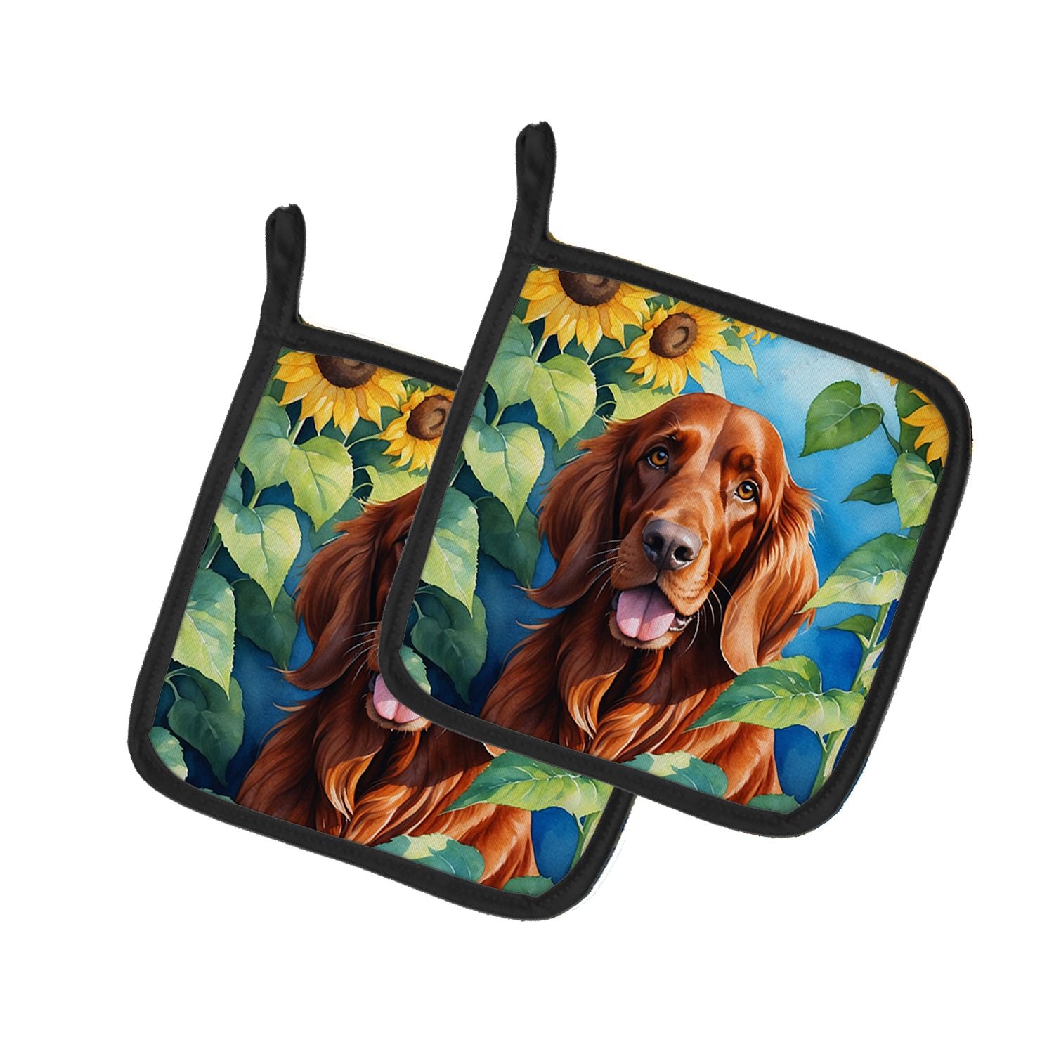 Irish Setter in Sunflowers Pair of Pot Holders Kitchen Heat Resistant Pot Holders Sets Oven Hot Pads for Cooking Baking BBQ, 7 1