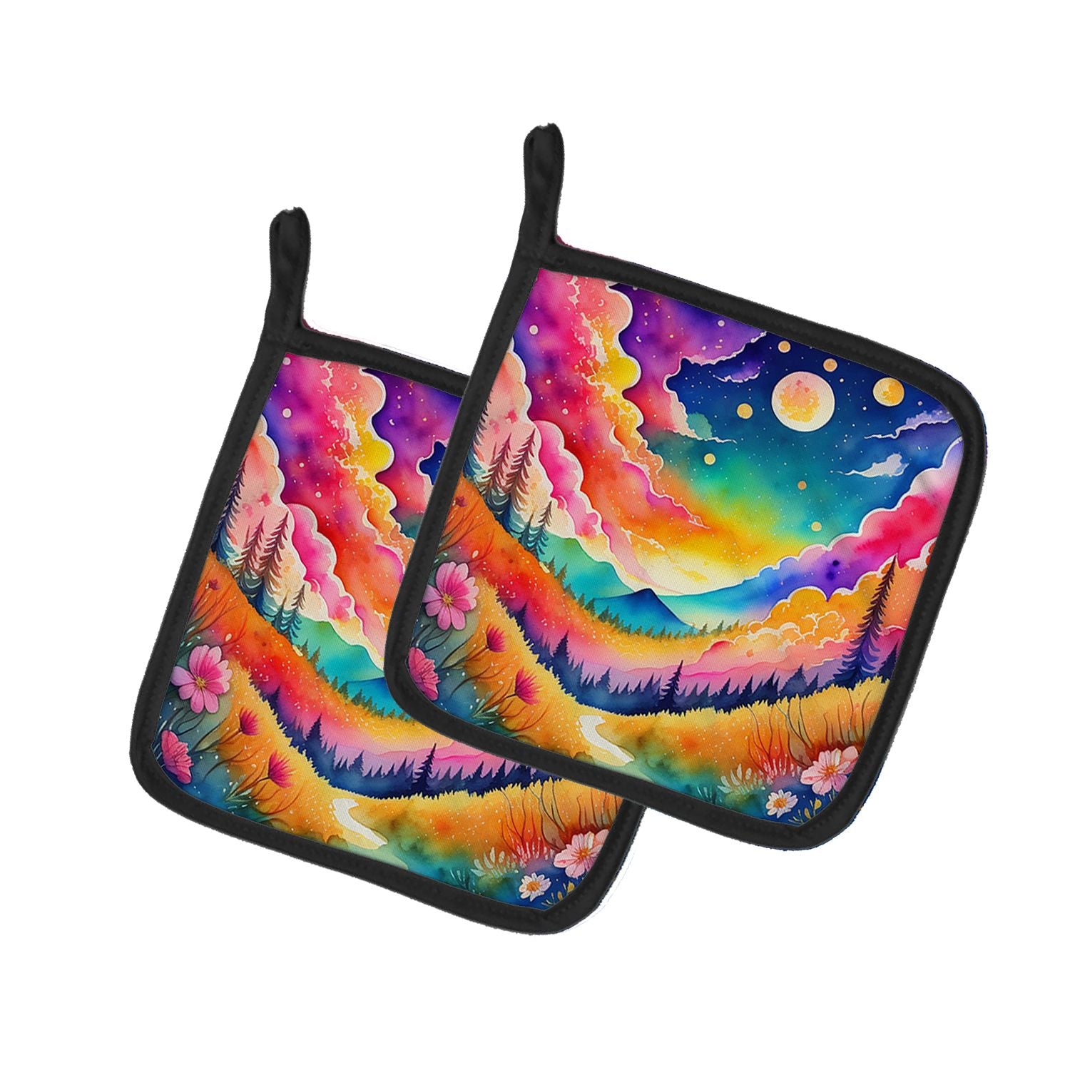 Colorful Stock, or gillyflower Pair of Pot Holders Kitchen Heat Resistant Pot Holders Sets Oven Hot Pads for Cooking Baking BBQ,