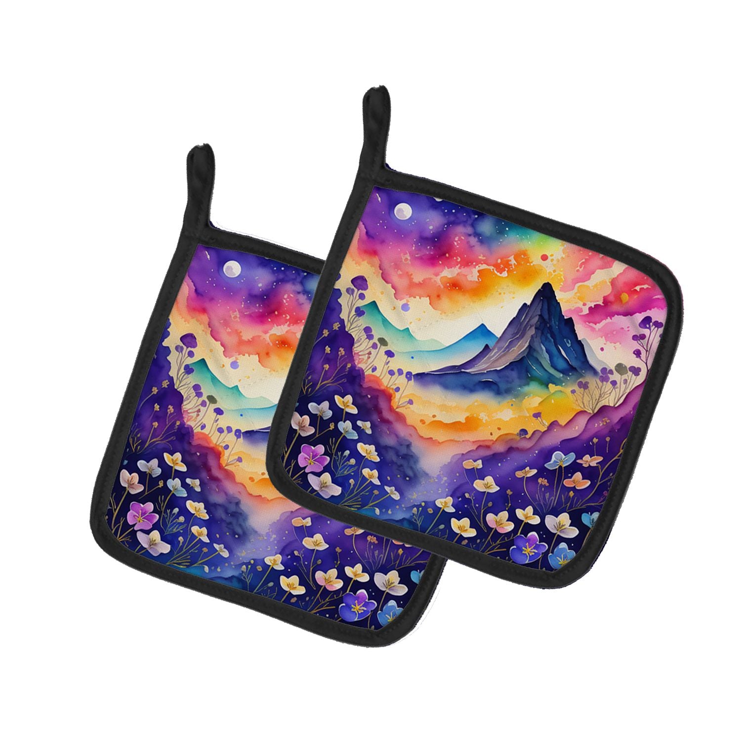 Colorful Violets Pair of Pot Holders Kitchen Heat Resistant Pot Holders Sets Oven Hot Pads for Cooking Baking BBQ, 7 1/2 x 7 1/2