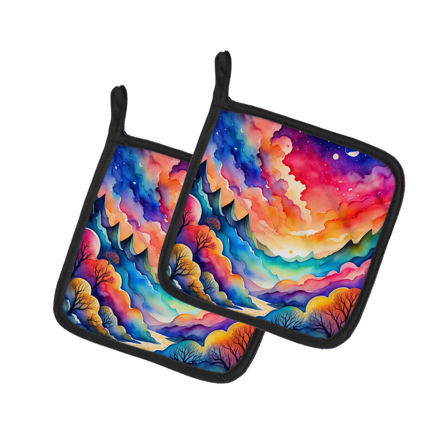 Colorful Amaranths Pair of Pot Holders Kitchen Heat Resistant Pot Holders Sets Oven Hot Pads for Cooking Baking BBQ, 7 1/2 x 7 1