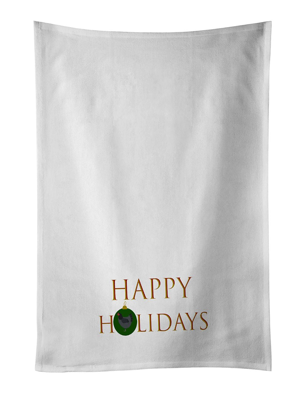 NEW Chickens - Jersey Giant Chicken Happy Holidays Kitchen Towel Set of 2 White Dish Towels Decorative Bathroom Hand towel for H