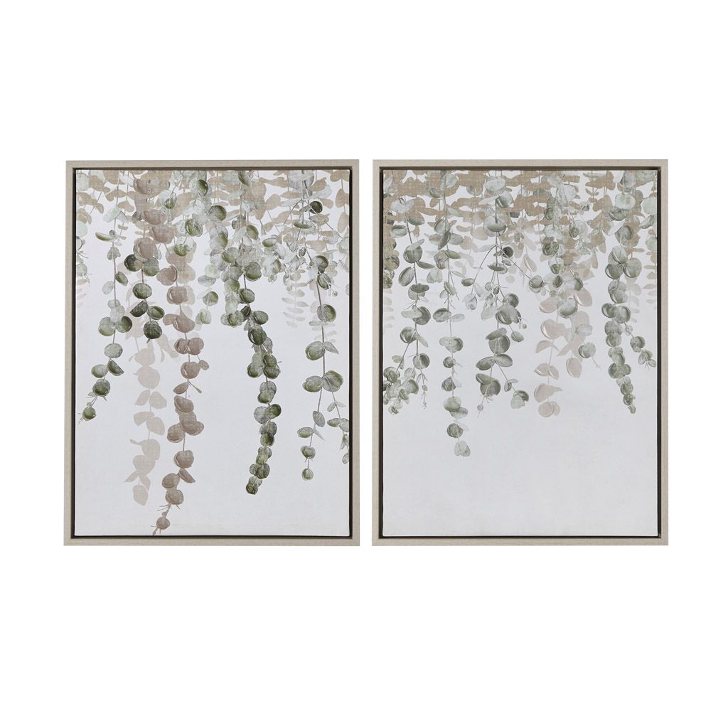 Eucalyptus 2-Piece Framed Canvas Wall Decor Set