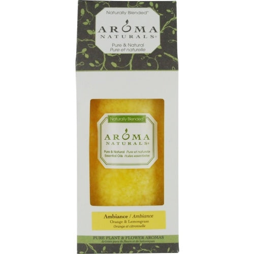 AMBIANcE AROMATHERAPY by Ambiance Aromatherapy ONE 275 X 5 inch PILLAR AROMATHERAPY cANDLE cOMBINES THE ESSENTIAL OILS OF ORANgE