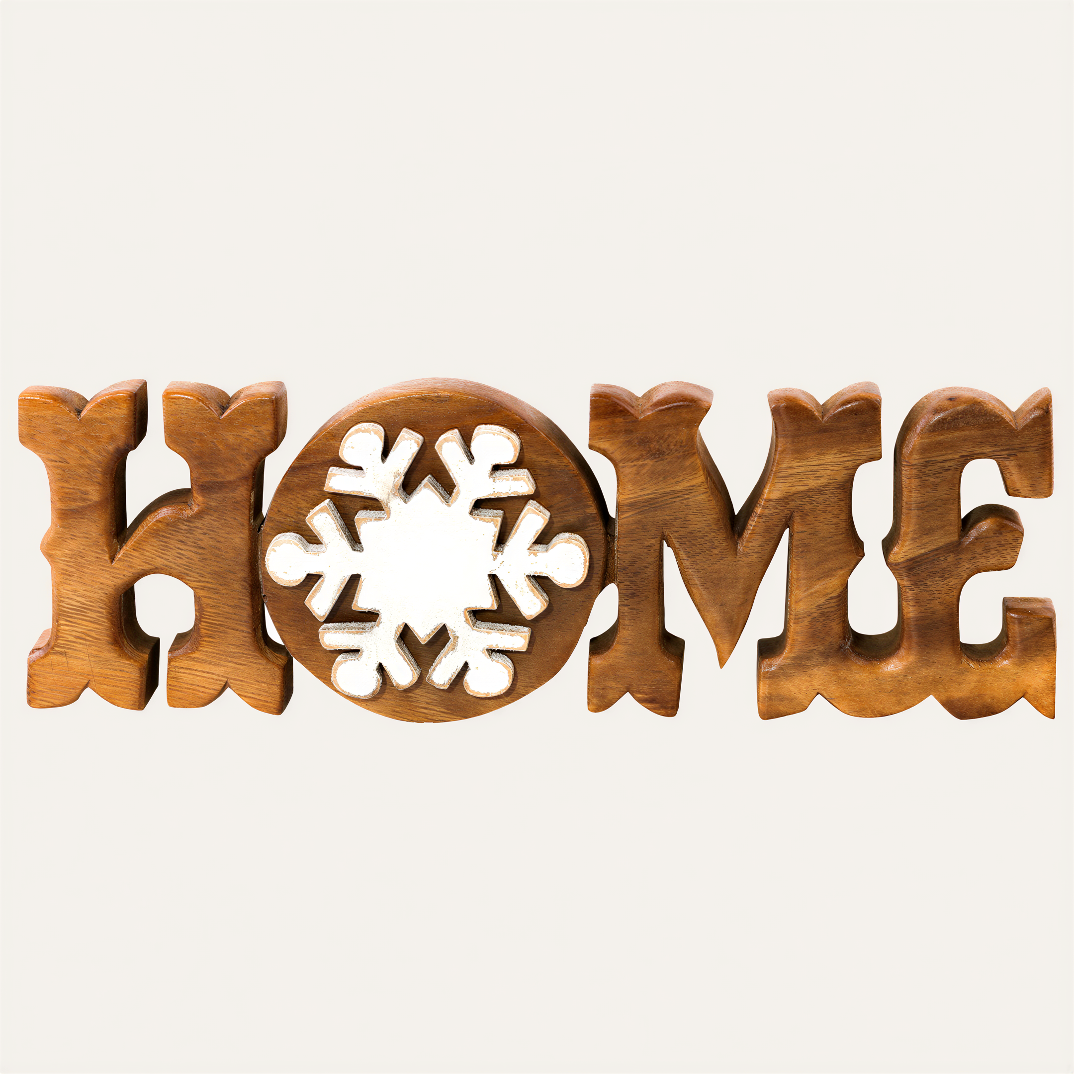 Wooden Home Sculpture – Handmade Acacia Wood Sign | Rustic Wall Hanging Gift