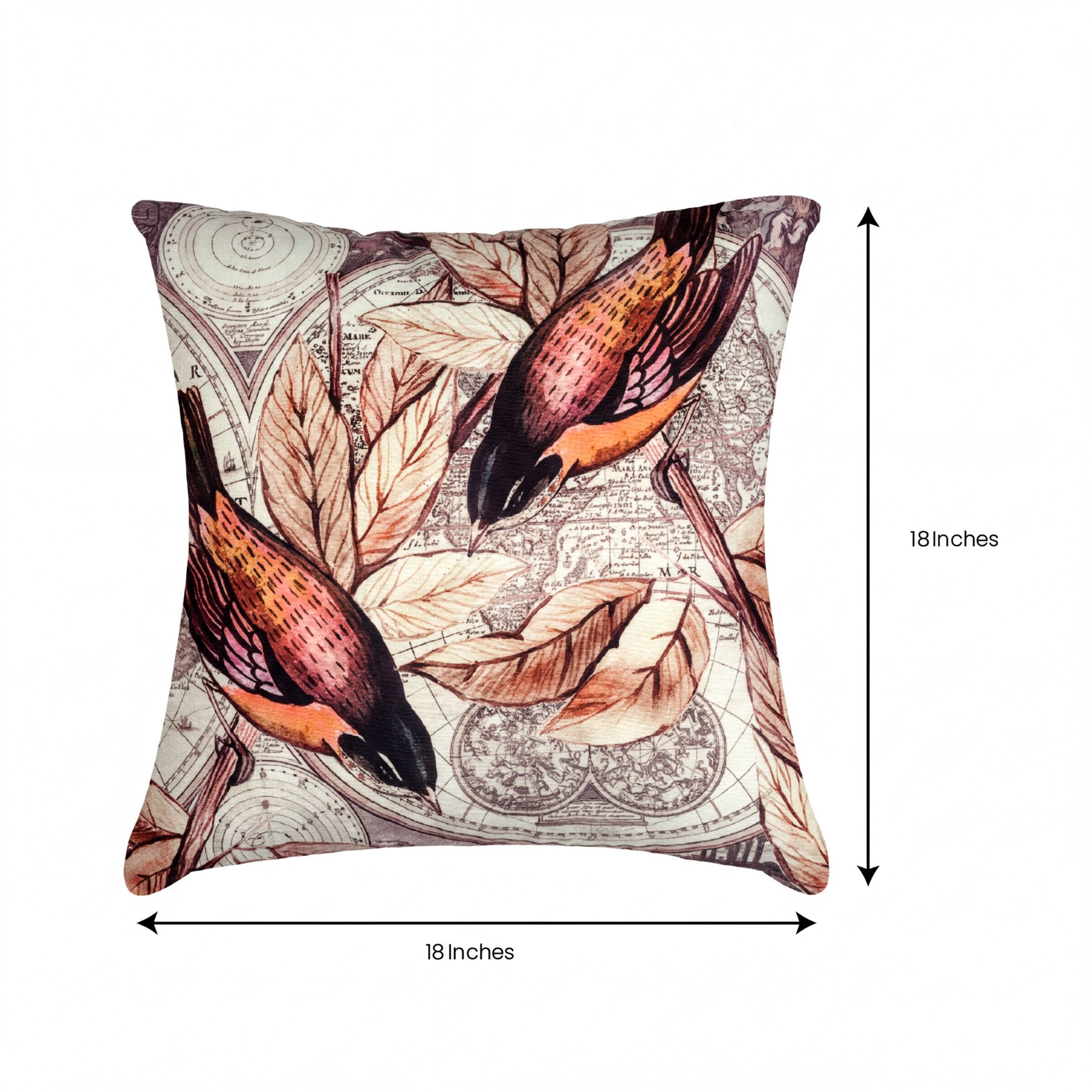 Birds Throw Pillow Covers - Set of 4 Decorative Printed Cushion Covers
