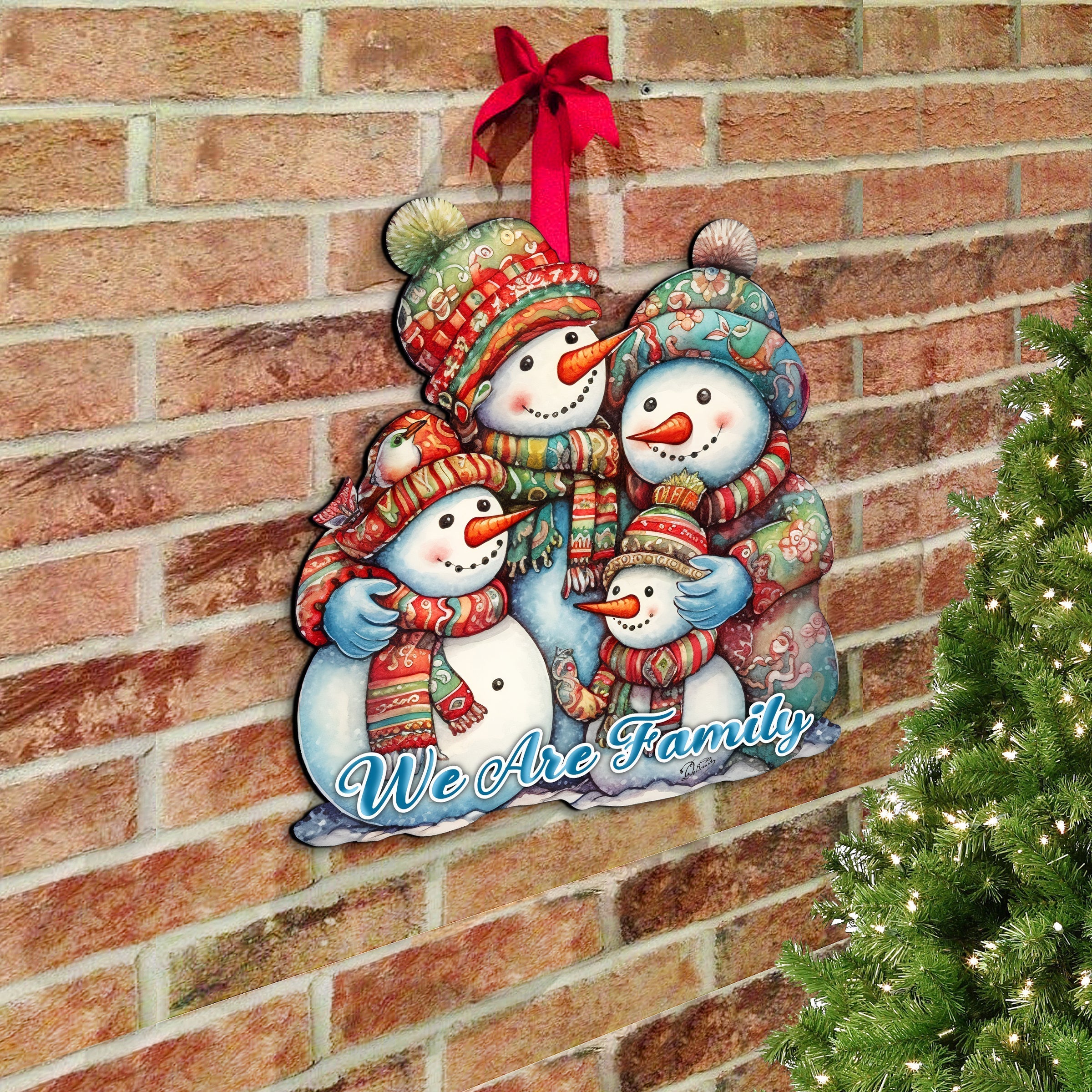 Snowman's Family Holiday Door Decor  by G. Debrekht - Christmas Decor - 8611057H