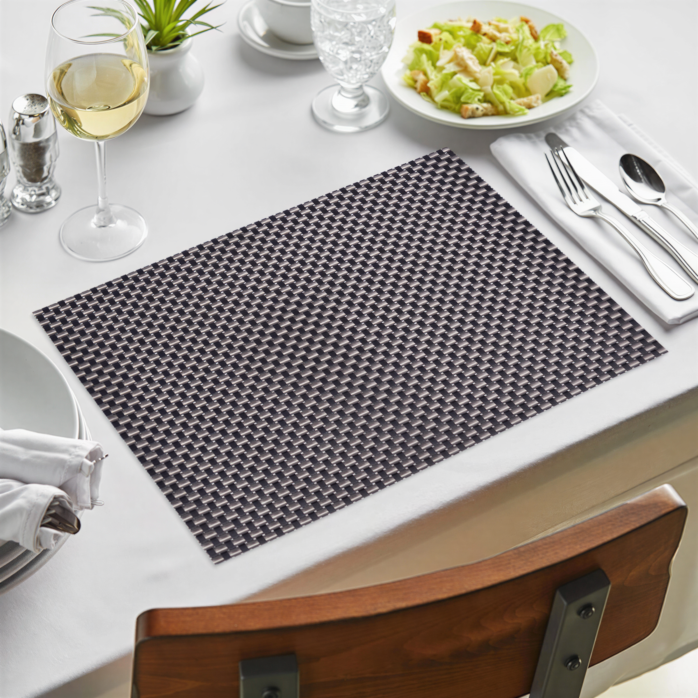 Vinyl Placemats - Heat Resistant Table Protector | Non Slip PVC Kitchen Decor Mats 18x12 Inches
