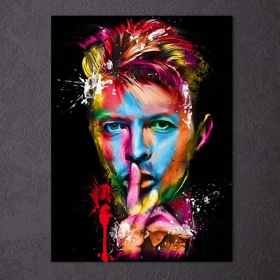 David Bowie Abstract Wall Art Canvas, David Bowie Art