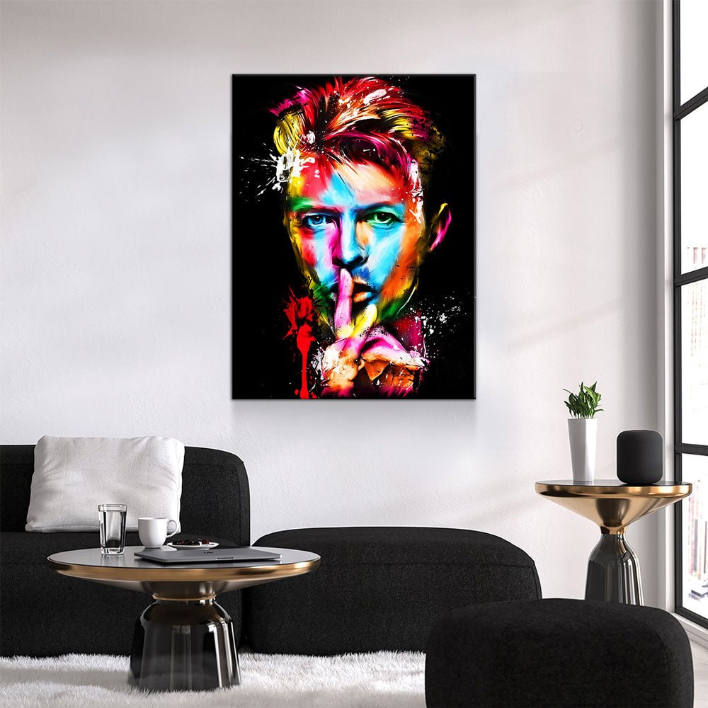 David Bowie Abstract Wall Art Canvas, David Bowie Art