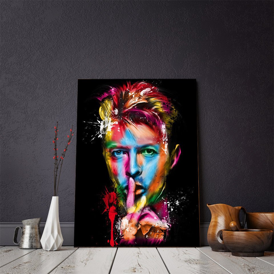 David Bowie Abstract Wall Art Canvas, David Bowie Art
