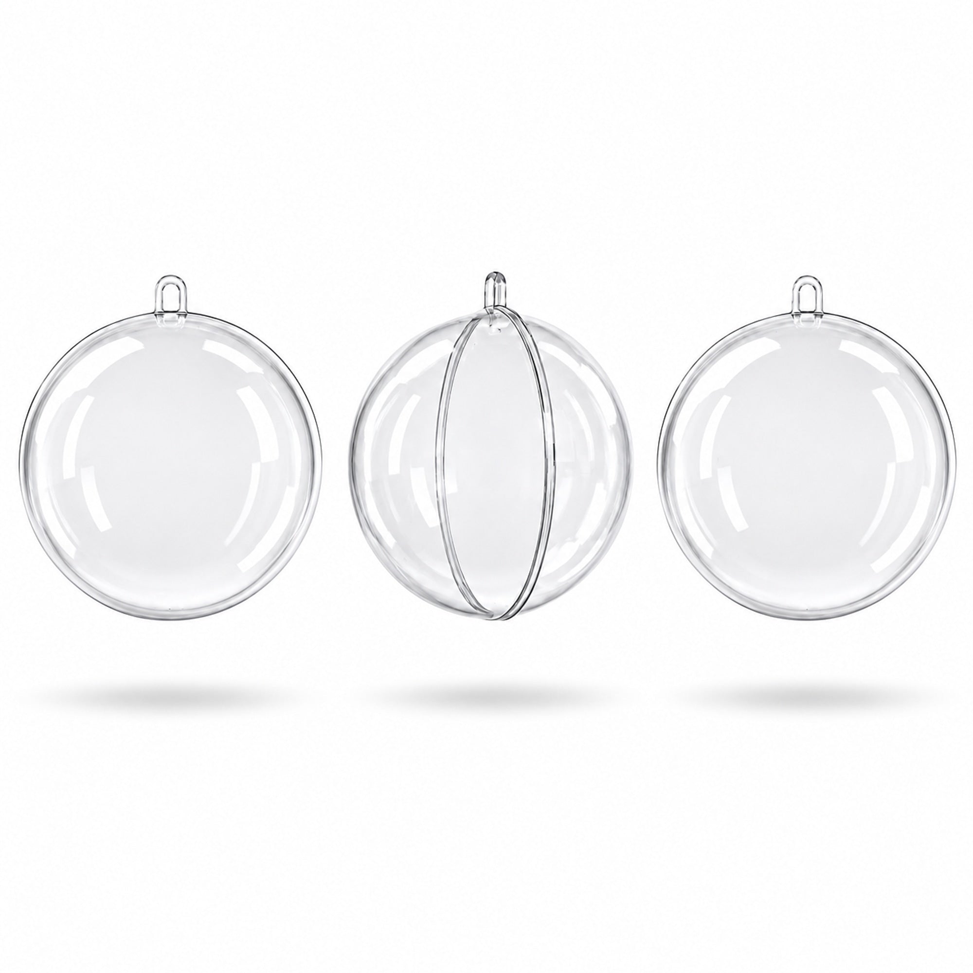 3.15-Inch Clear Plastic Fillable Christmas Ball Ornaments for DIY Projects: Set of 3