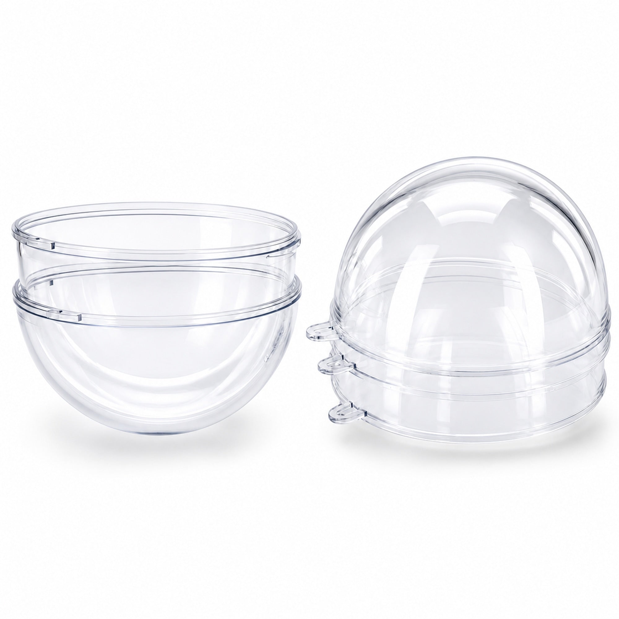 3.15-Inch Clear Plastic Fillable Christmas Ball Ornaments for DIY Projects: Set of 3