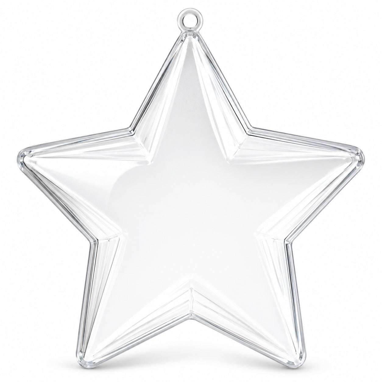 Set of 3 Openable Fillable Clear Plastic Star Christmas Ornaments DIY Craft 3.5 Inches