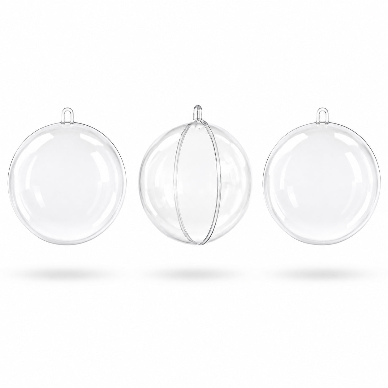3.15-Inch Clear Plastic Fillable Christmas Ball Ornaments for DIY Projects: Set of 3