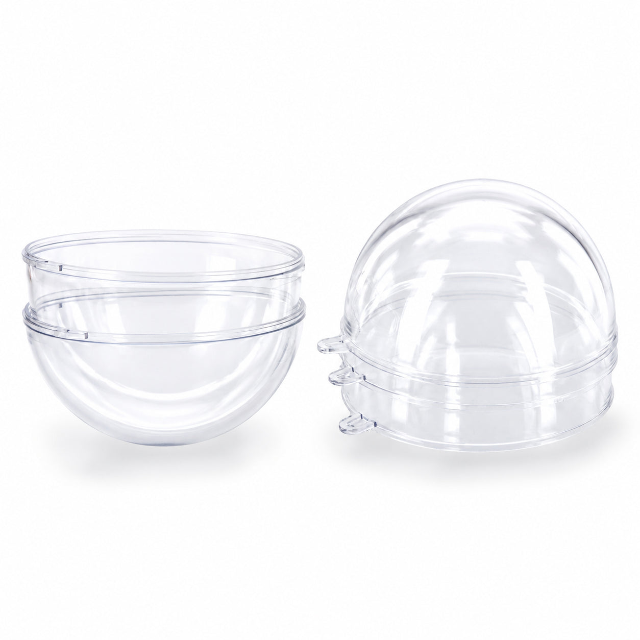 Set of 3 Openable Fillable Clear Plastic Ball Christmas Ornaments DIY Craft 4 Inches