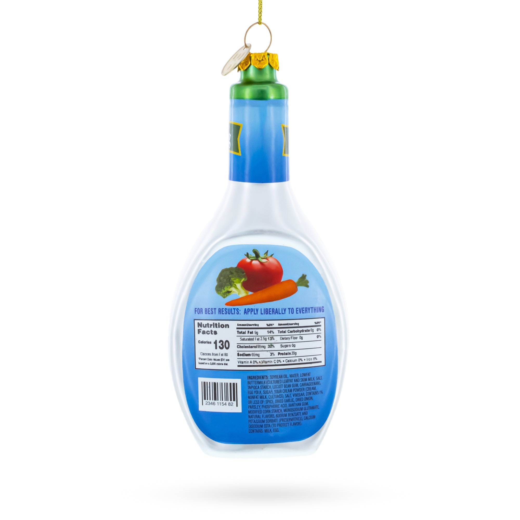 Ranch Dressing Bottle Glass Christmas Ornament