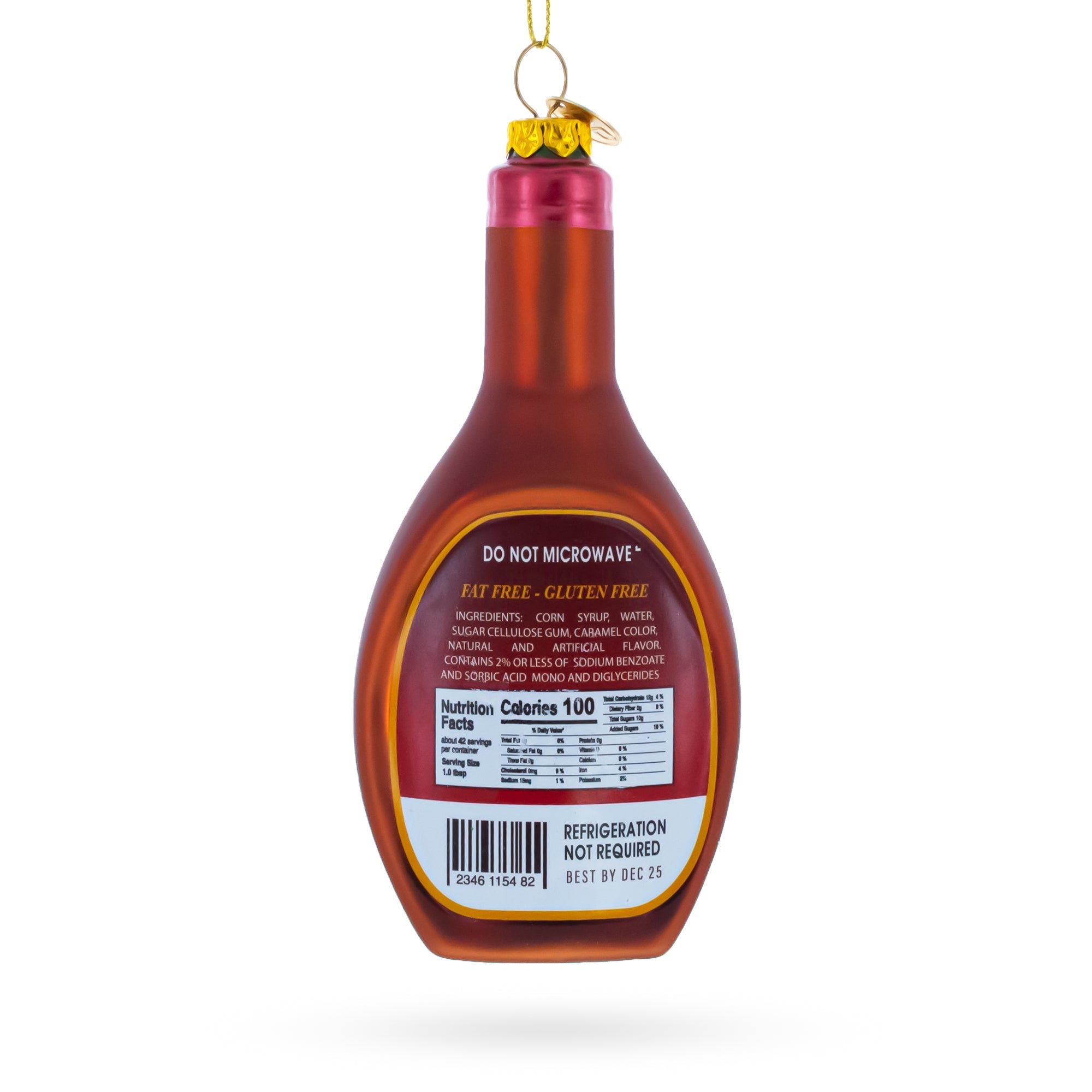 Maple Syrup Bottle Glass Christmas Ornament