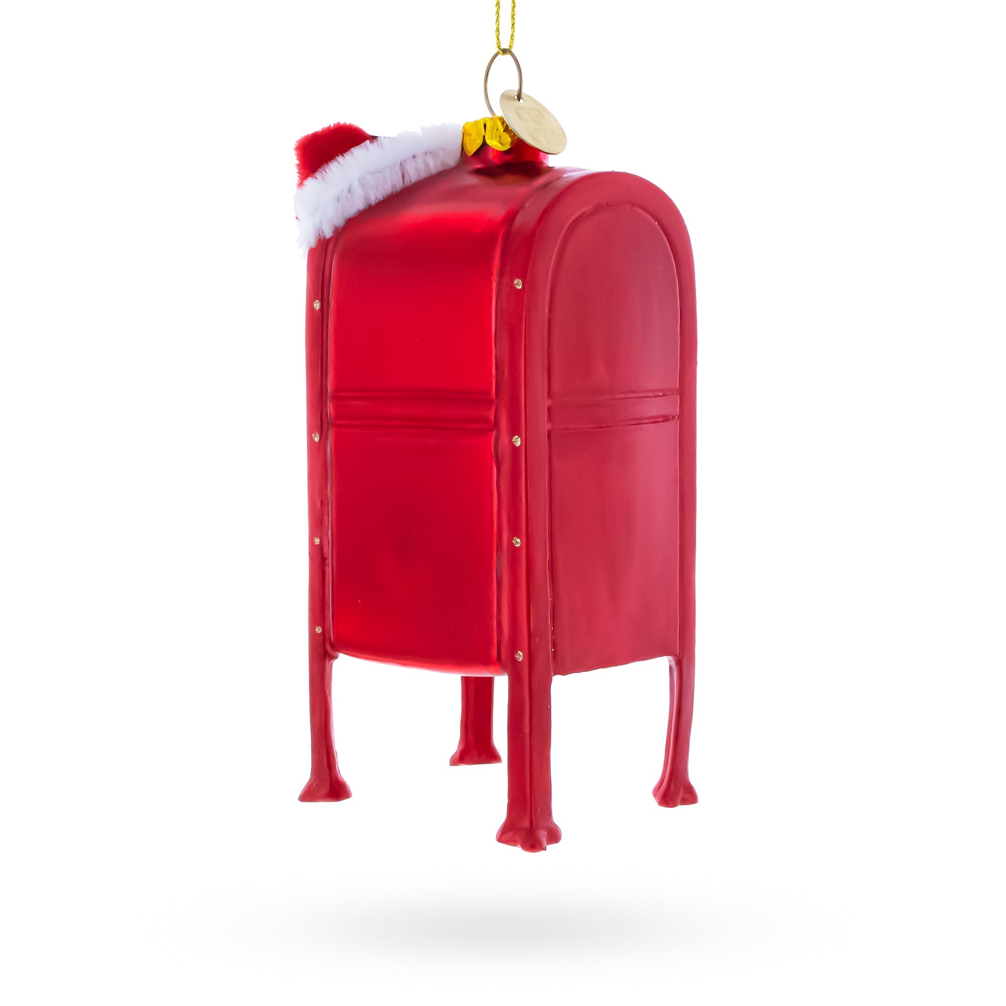 North Pole Letters to Santa Mailbox Glass Christmas Ornament