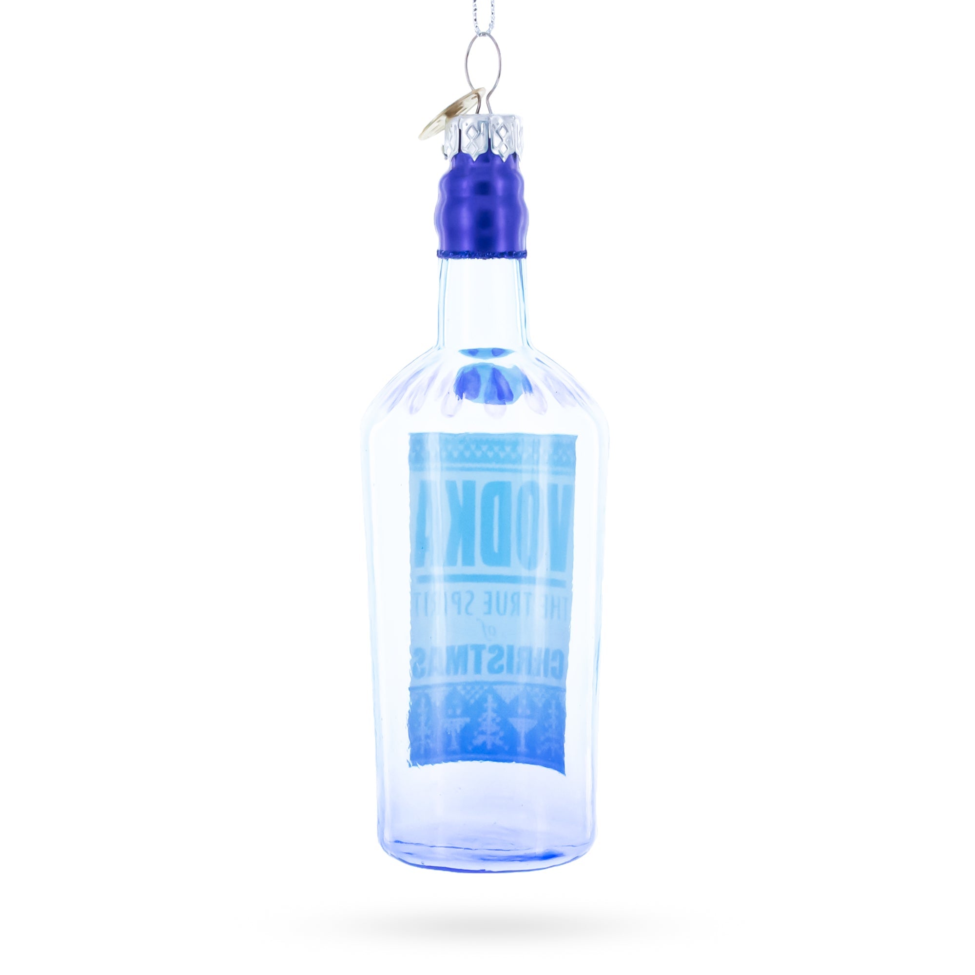 Spirit of Christmas Vodka Bottle Glass Christmas Ornament