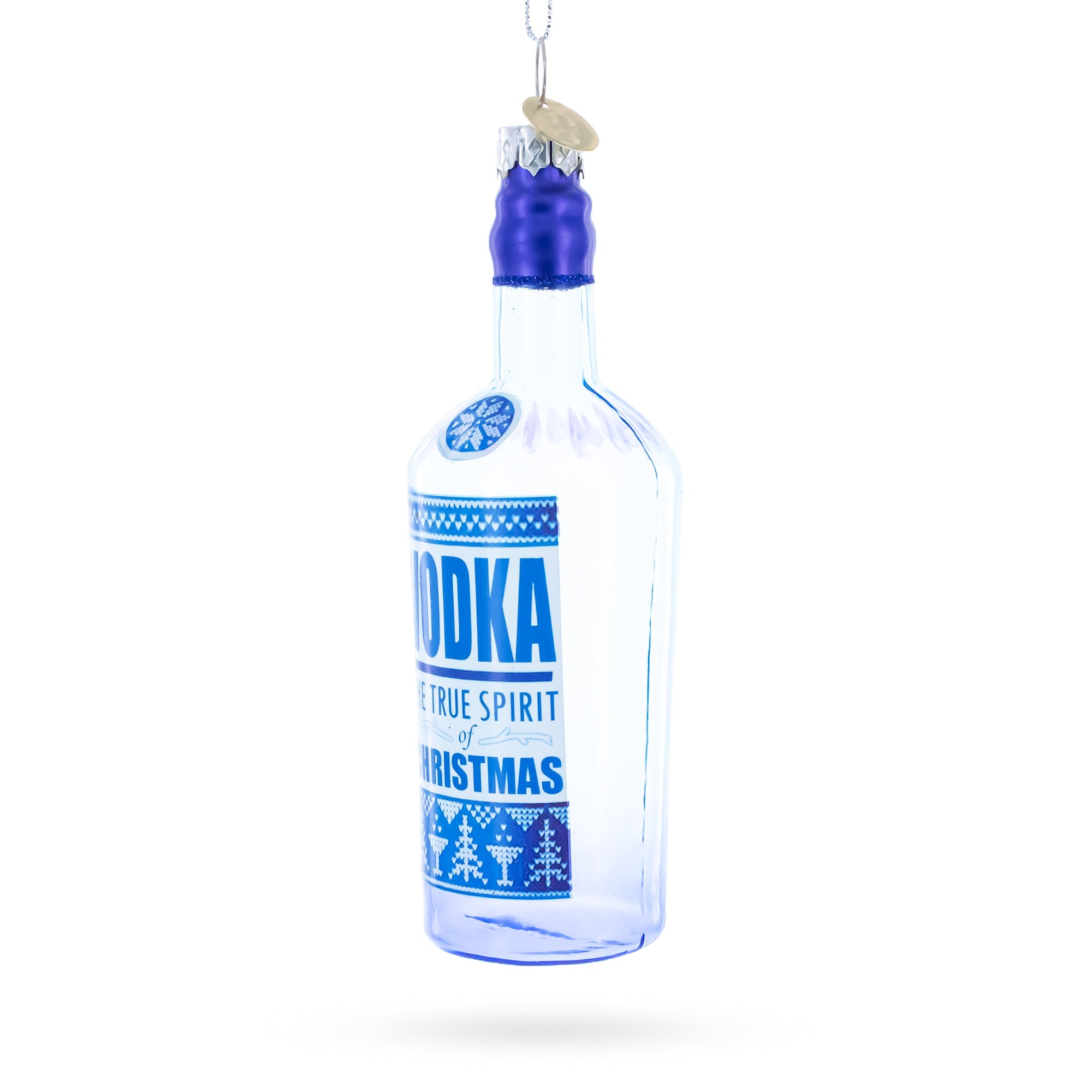Spirit of Christmas Vodka Bottle Glass Christmas Ornament