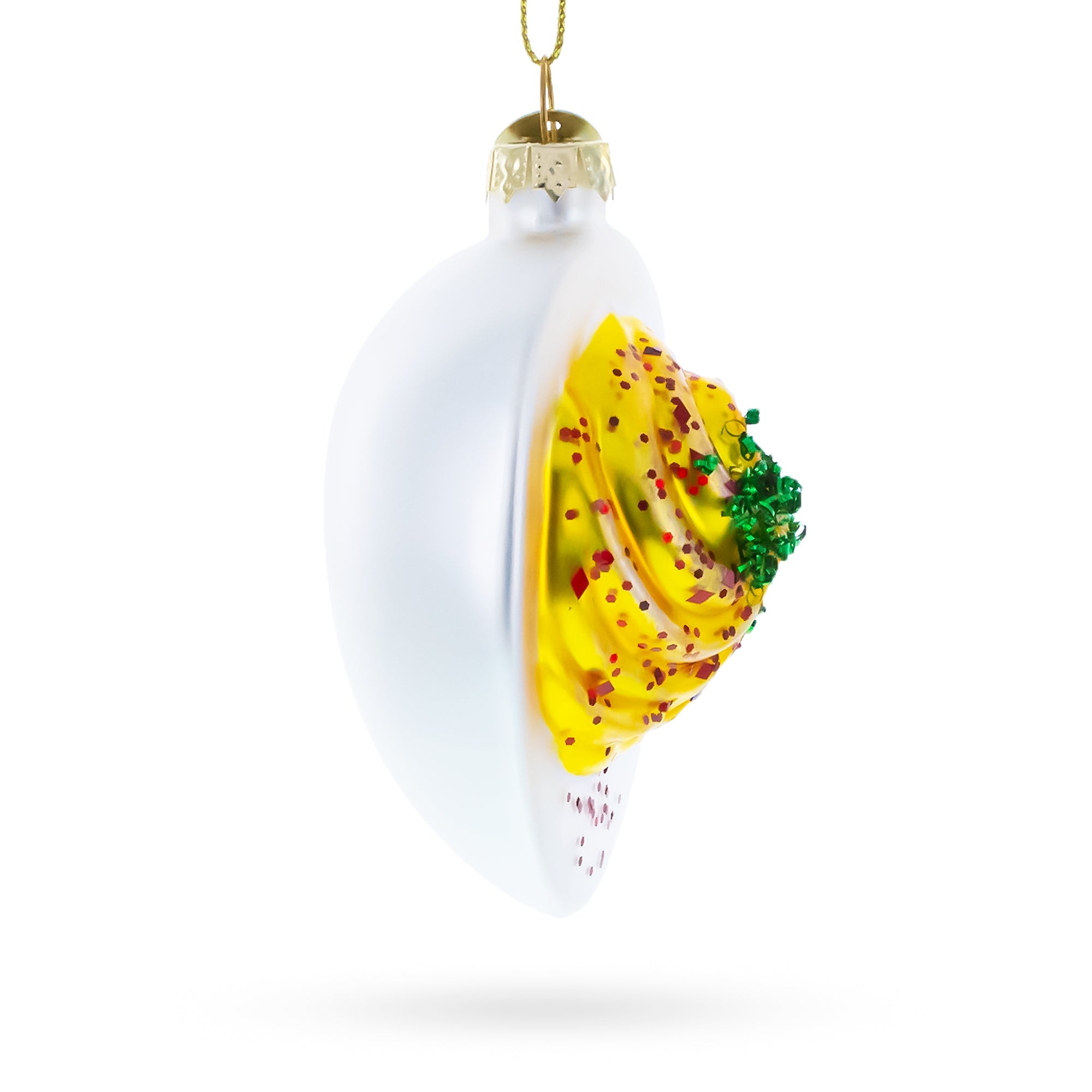 Gourmet Deviled Egg Glass Christmas Ornament