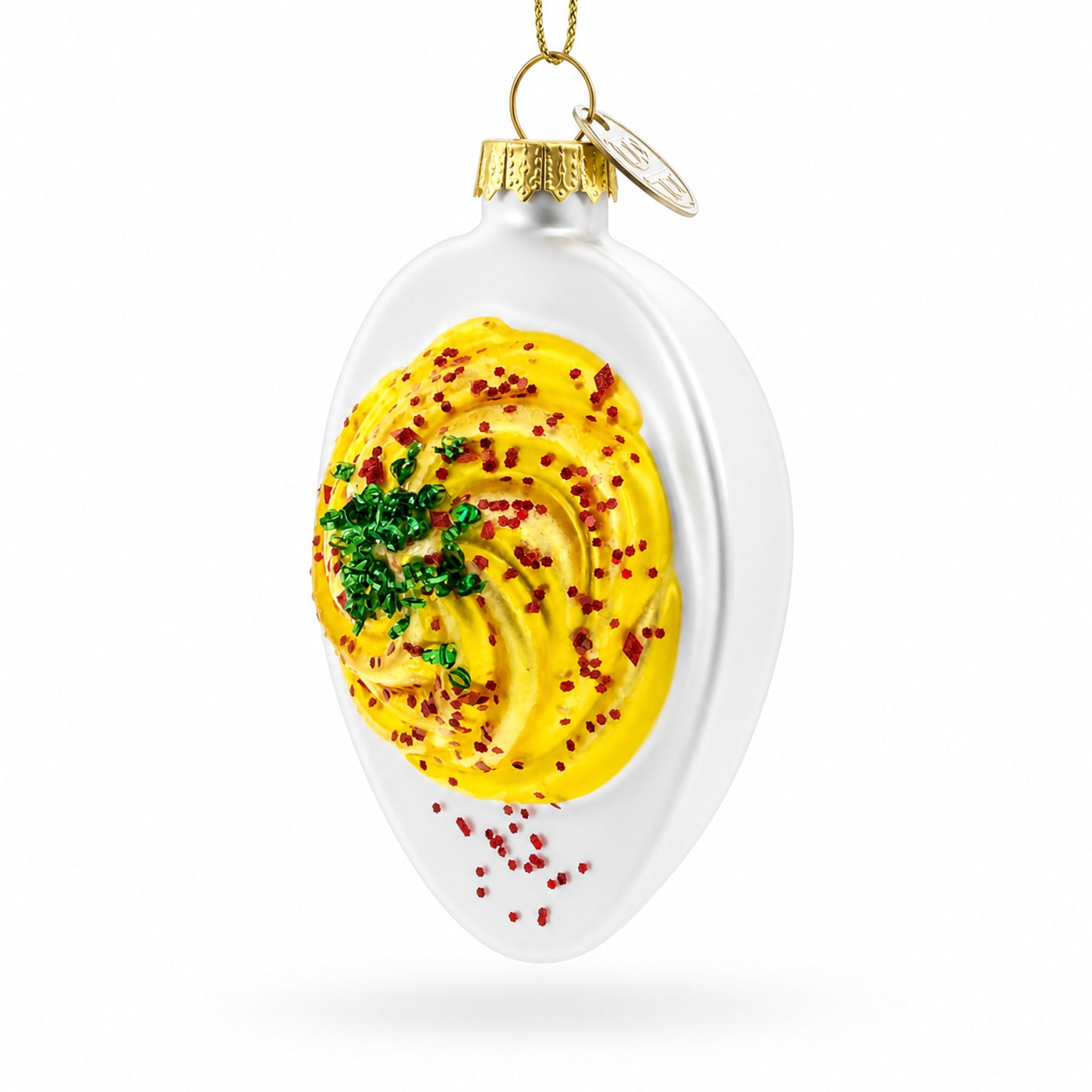 Gourmet Deviled Egg Glass Christmas Ornament