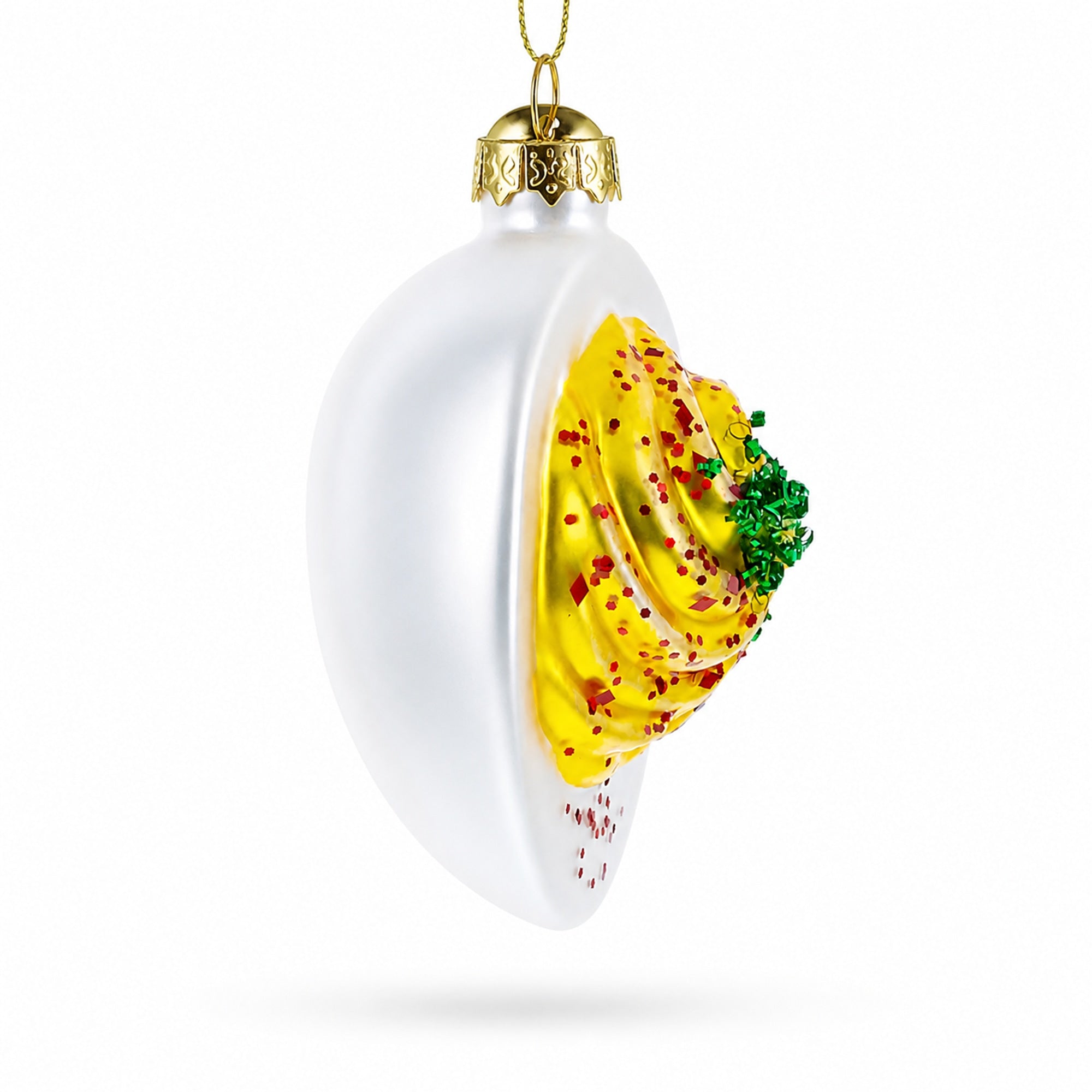 Gourmet Deviled Egg Glass Christmas Ornament