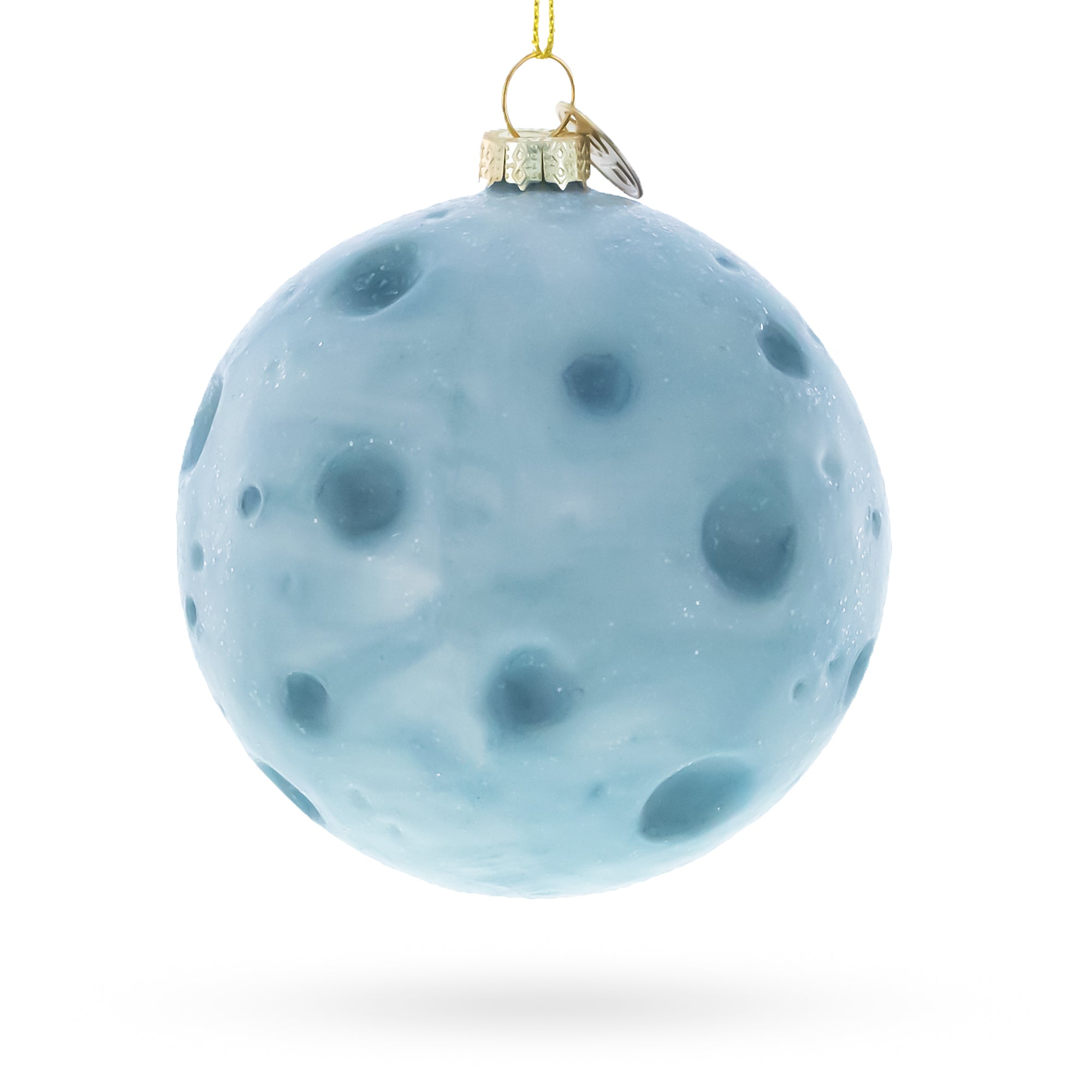 Astronaut Floating in Outer Space Glass Christmas Ornament