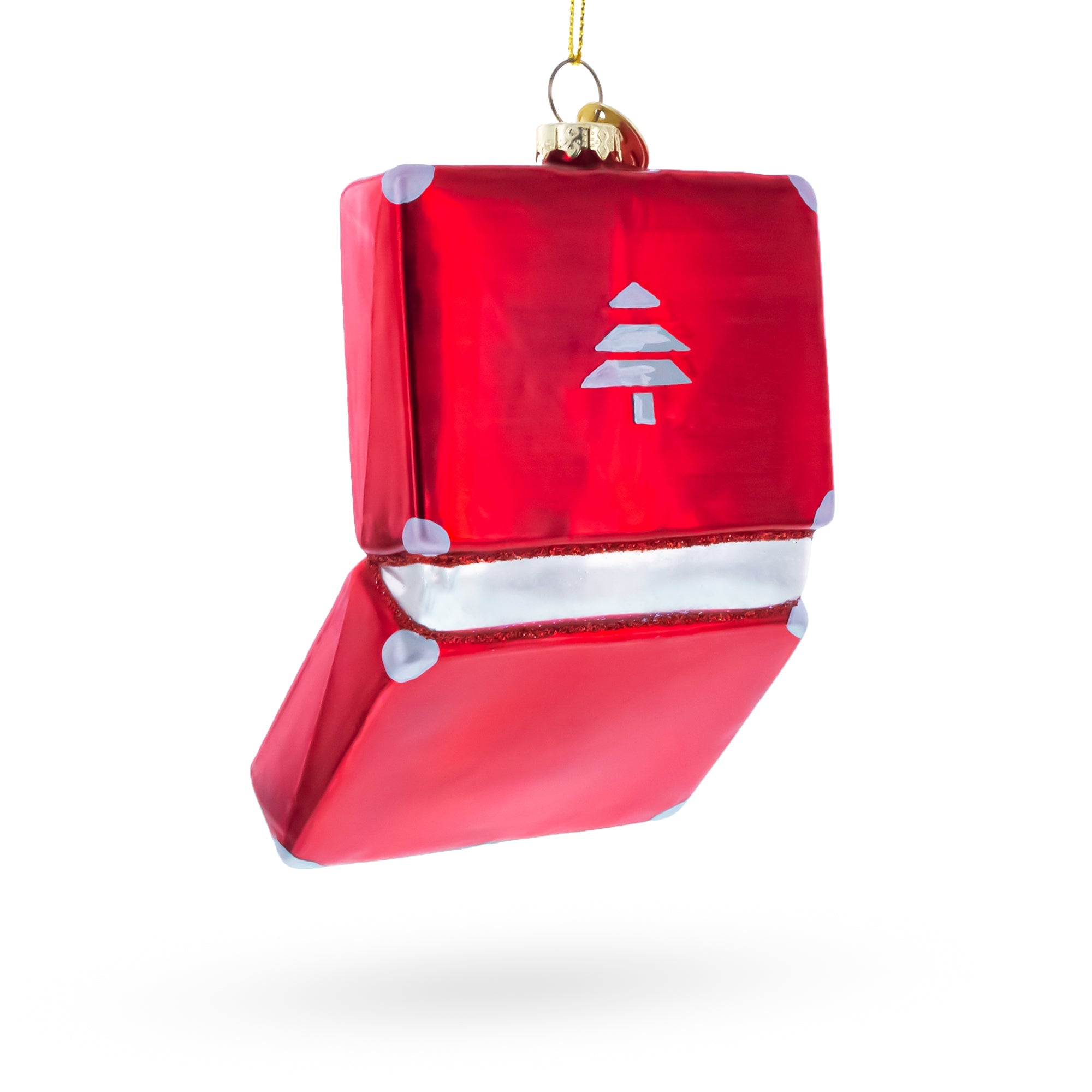 Retro Record Vinyl Player Glass Christmas Ornament