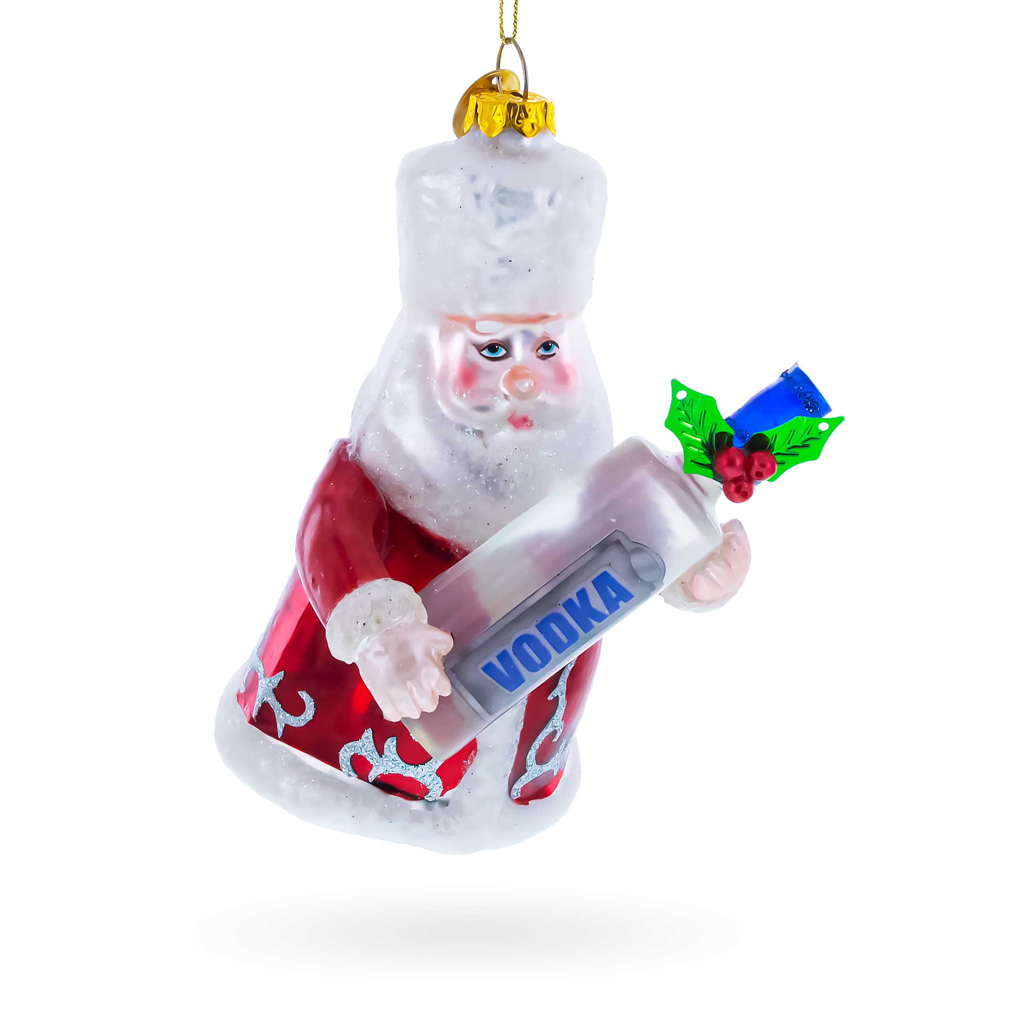 Santa with Vodka Glass Christmas Ornament