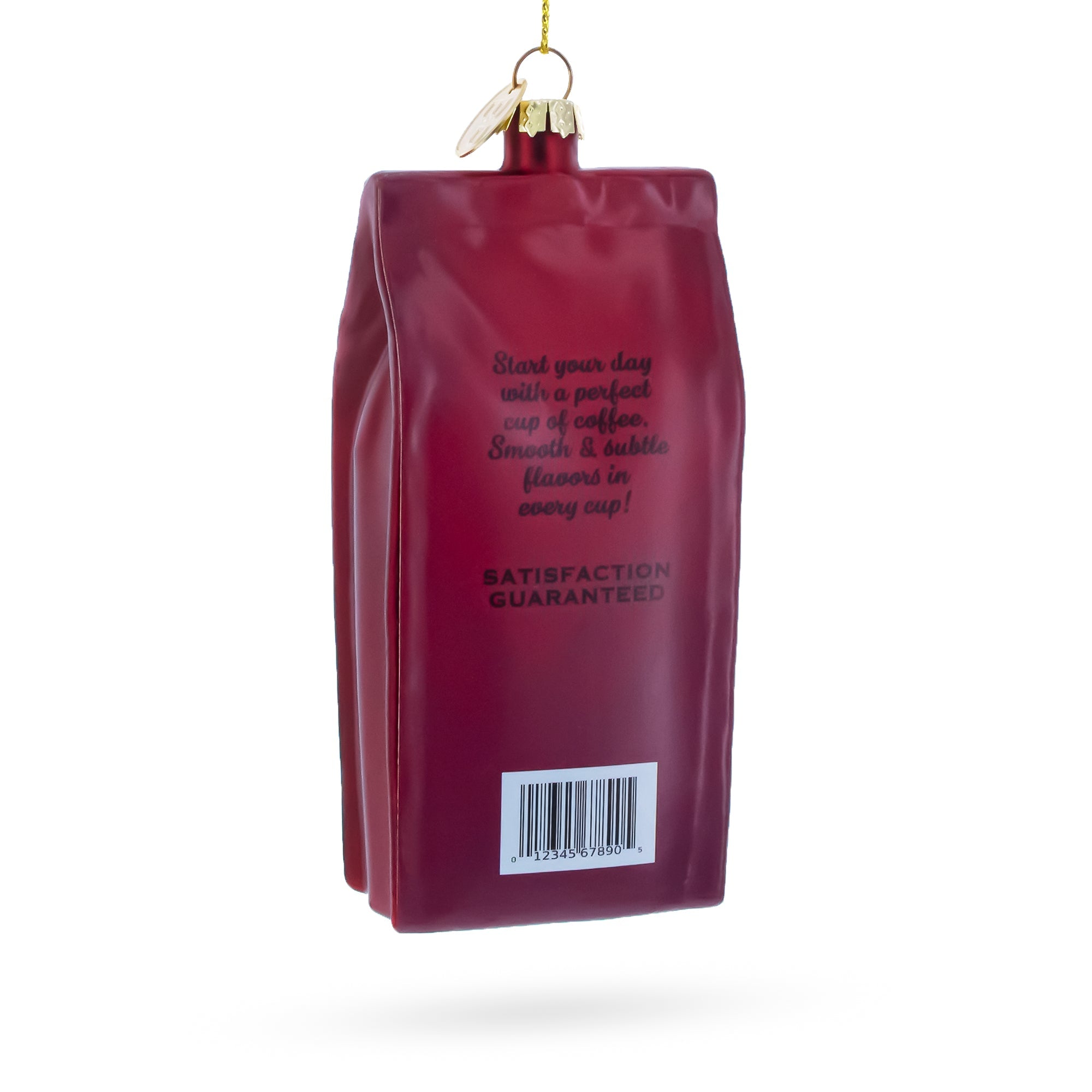 Organic Coffee Bag Glass Christmas Ornament