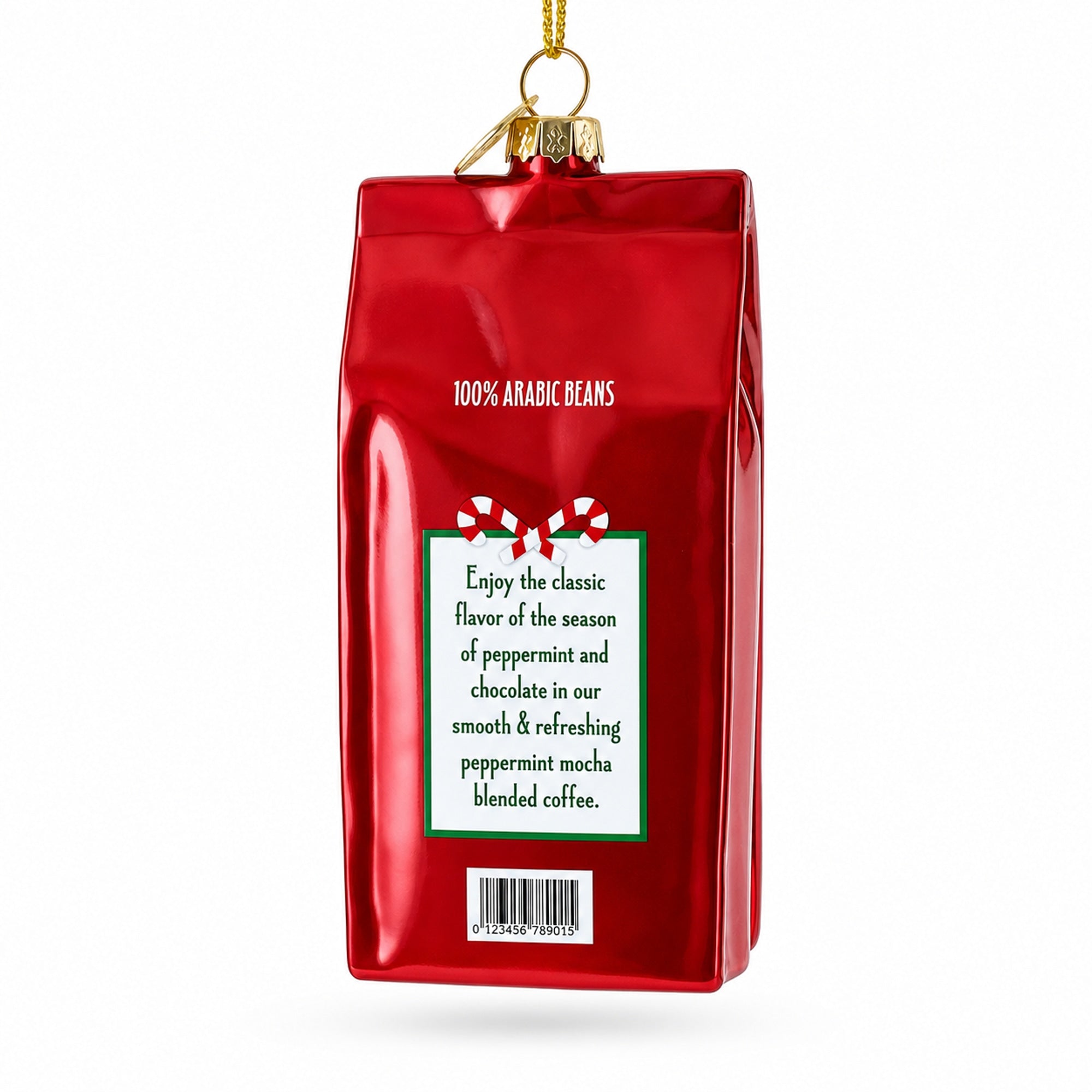 Santa’s Choice Coffee Bag Glass Christmas Ornament