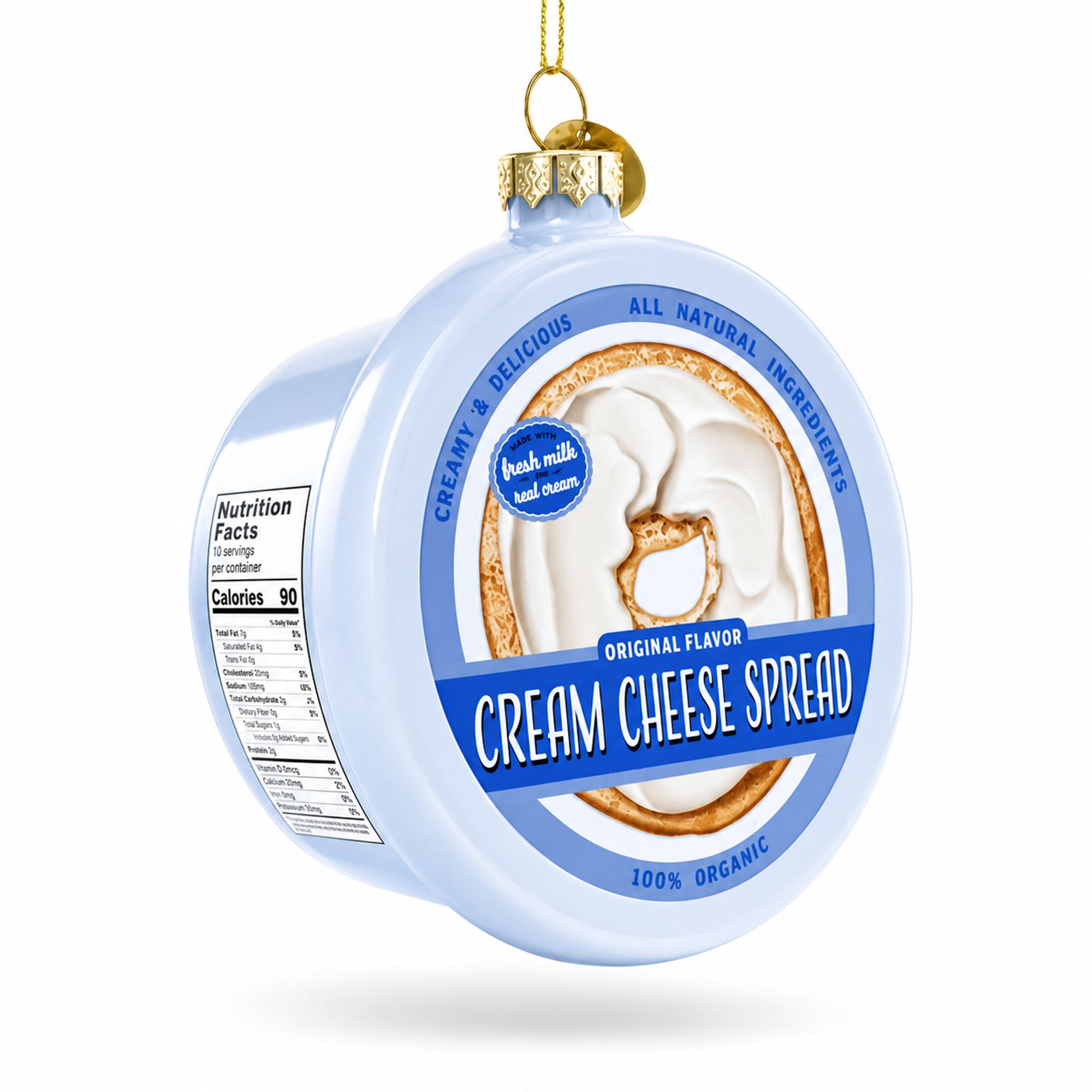Cream Cheese Spread Glass Christmas Ornament