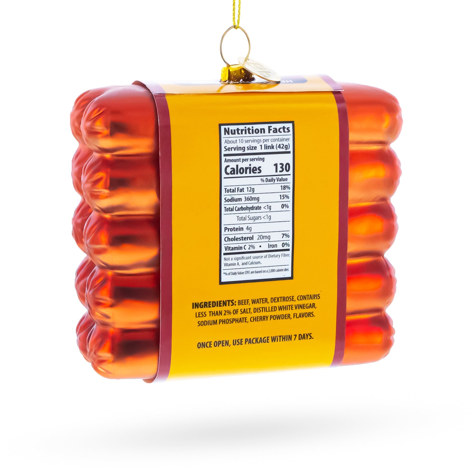 Premium Hot Dogs Pack Glass Christmas Ornament
