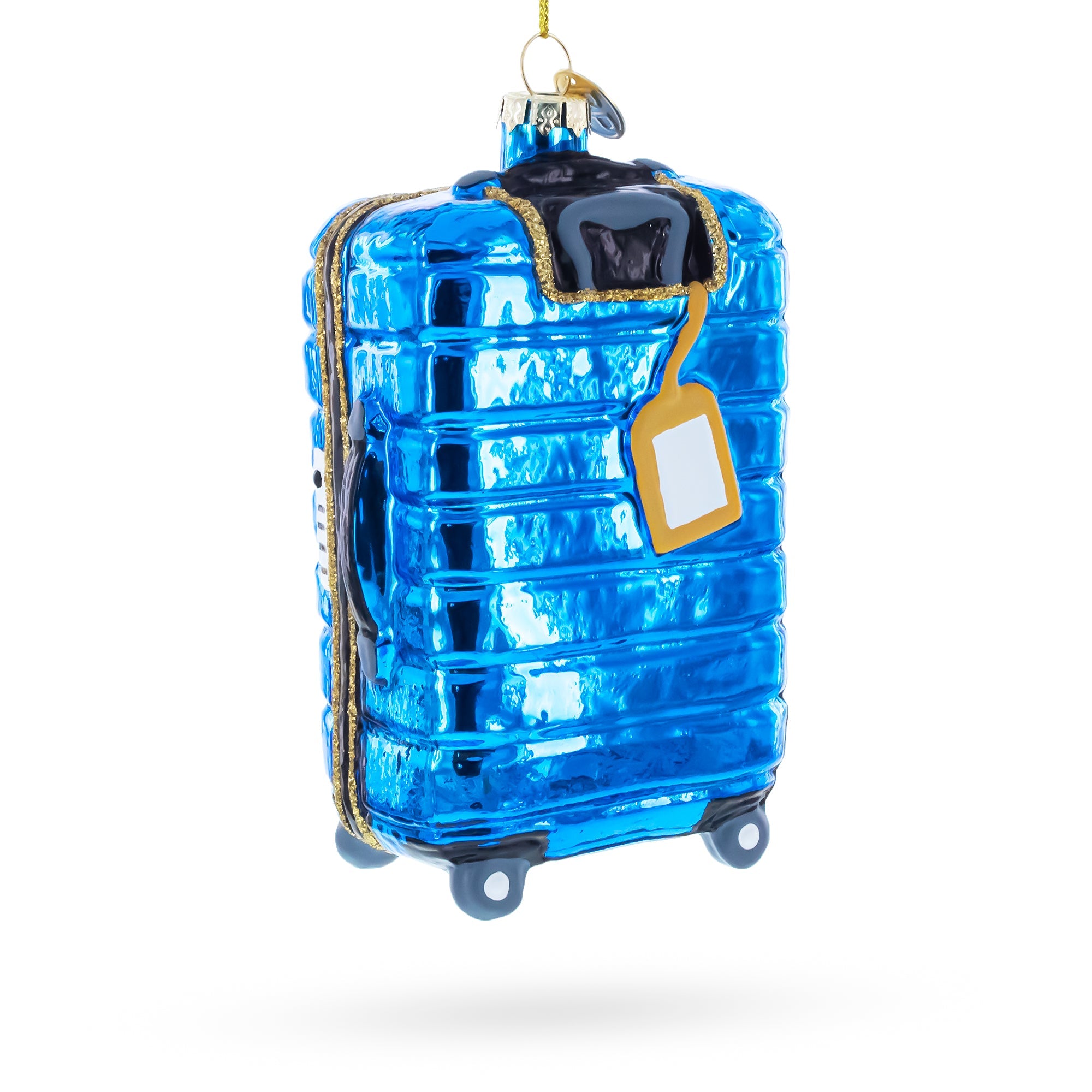London Landmarks Suitcase Glass Christmas Ornament