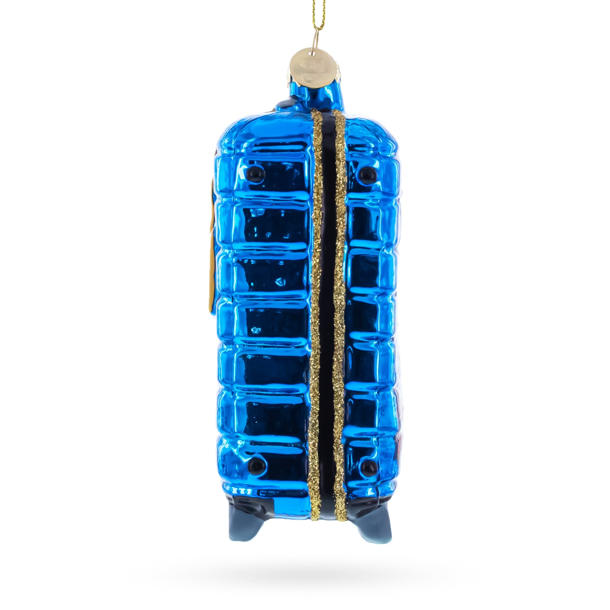 London Landmarks Suitcase Glass Christmas Ornament