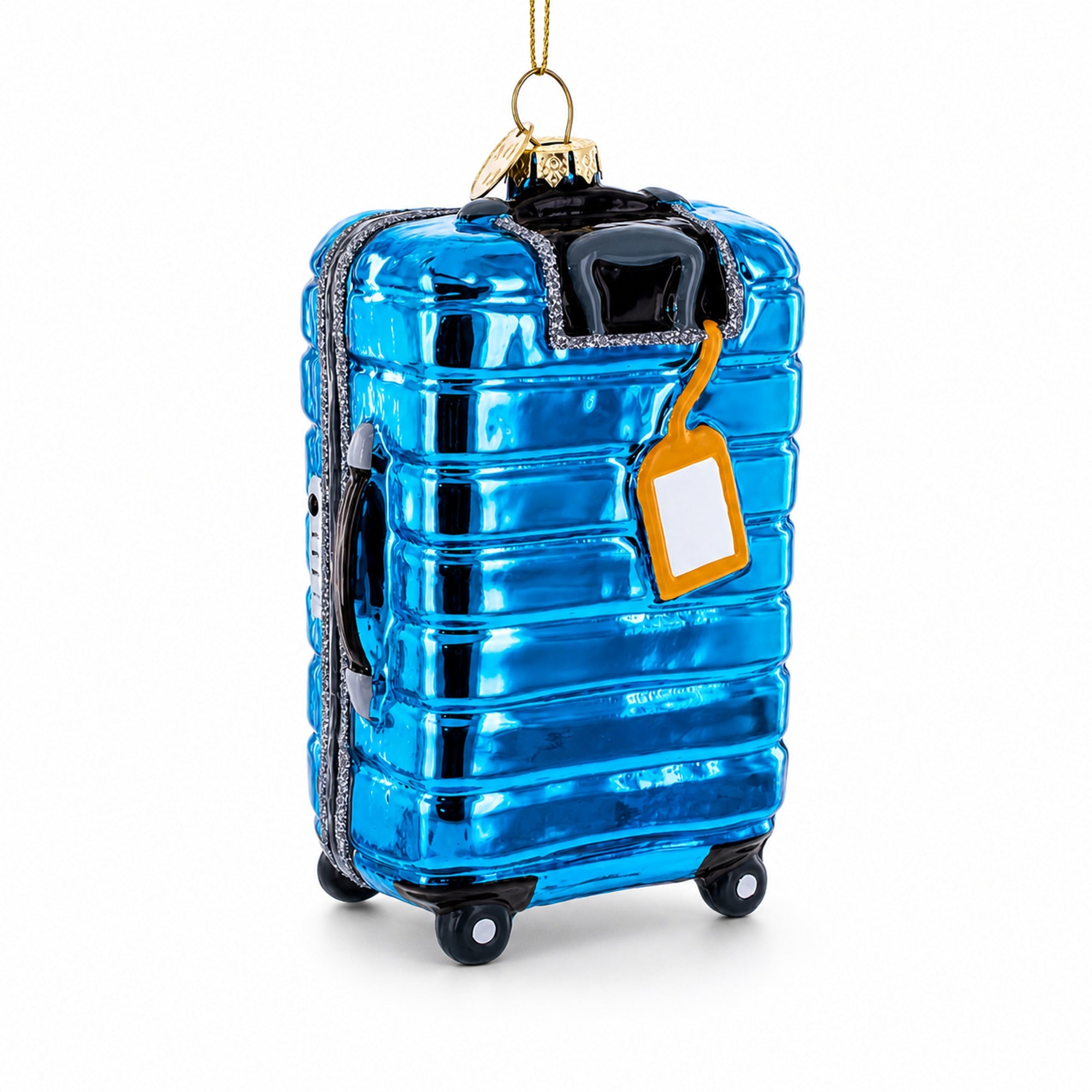 Hawaii Travel Suitcase Glass Christmas Ornament