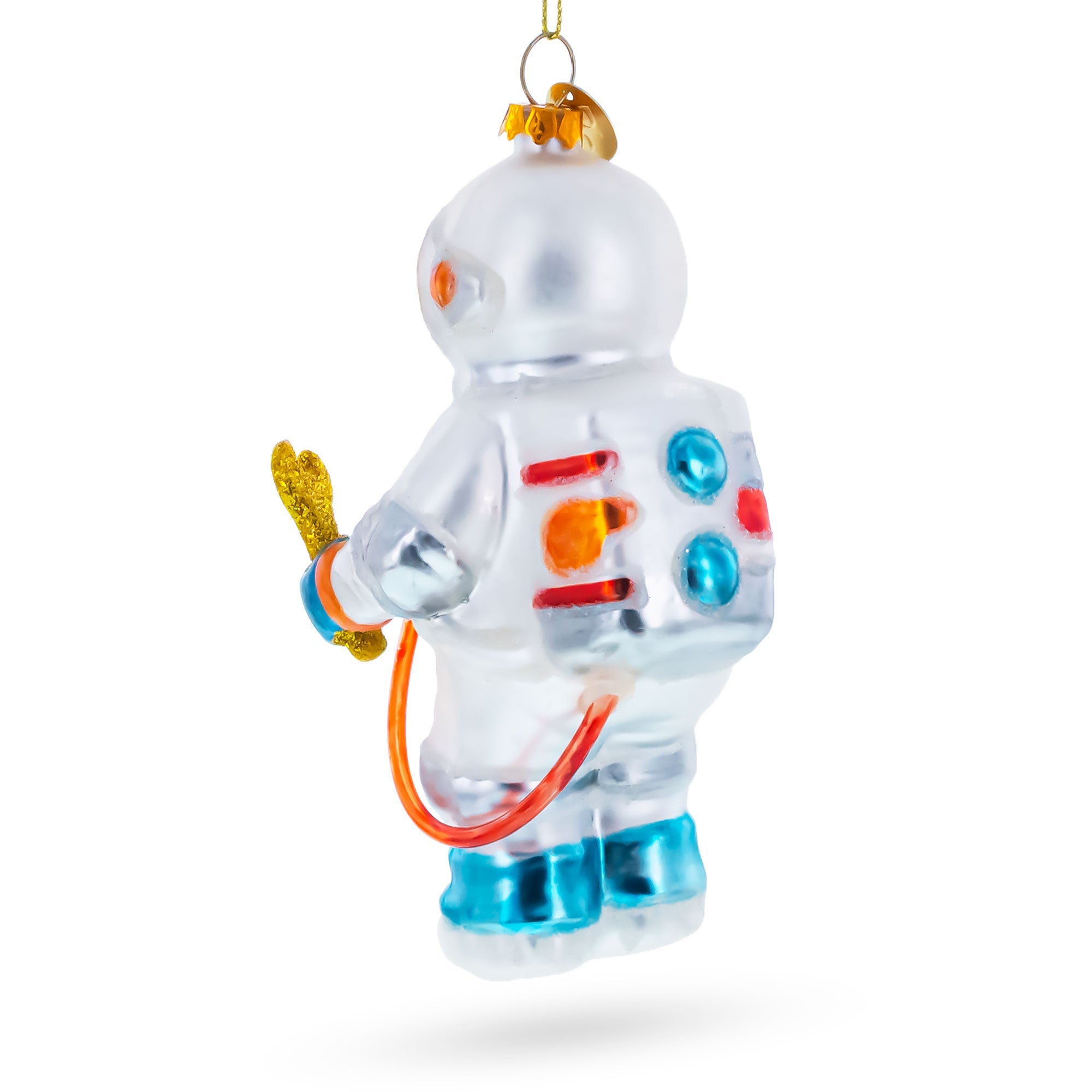 Astronaut Engineer with Tool Glass Christmas Ornament